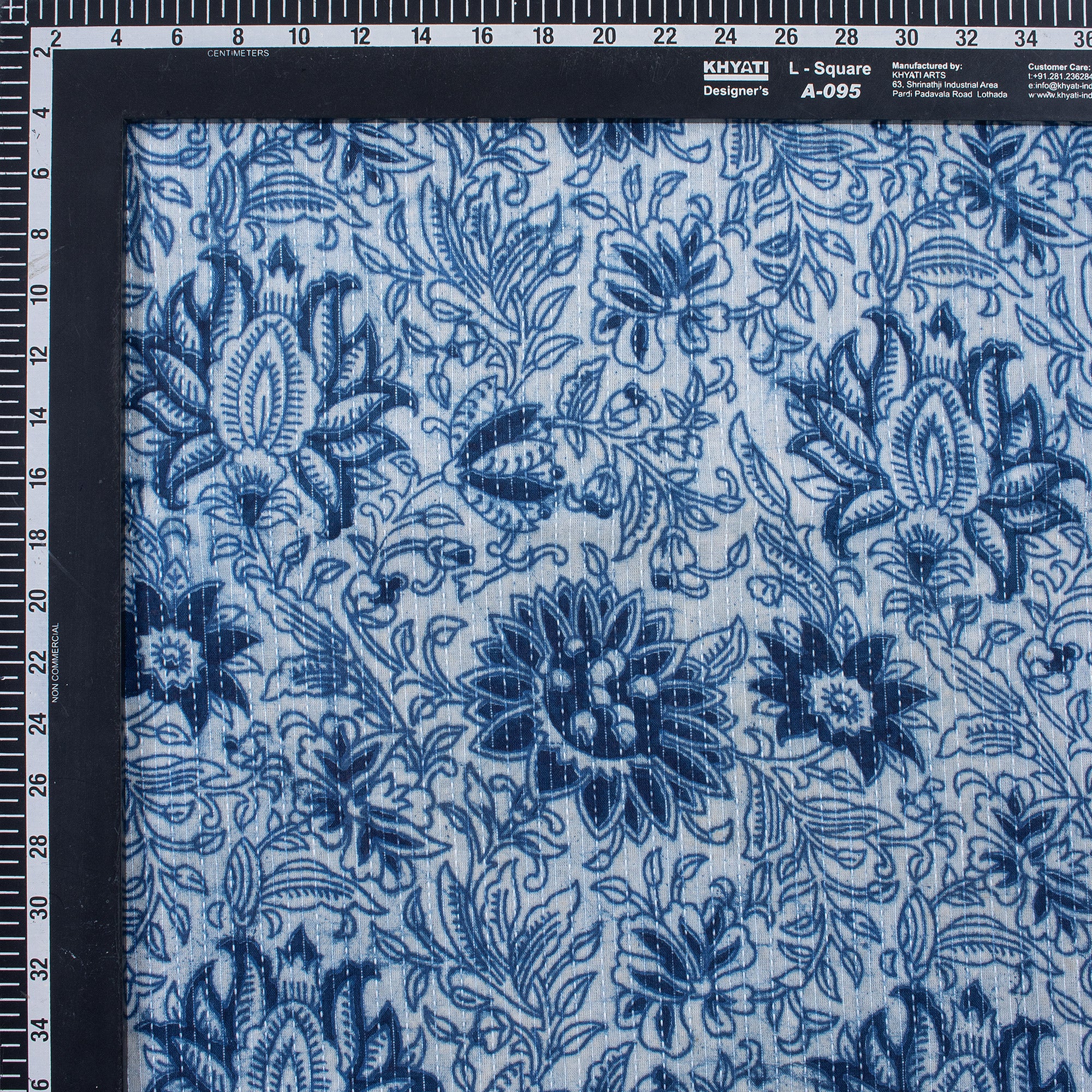 Floral Block Printed Women's Dress Material Cotton Kantha Fabric - Image 5