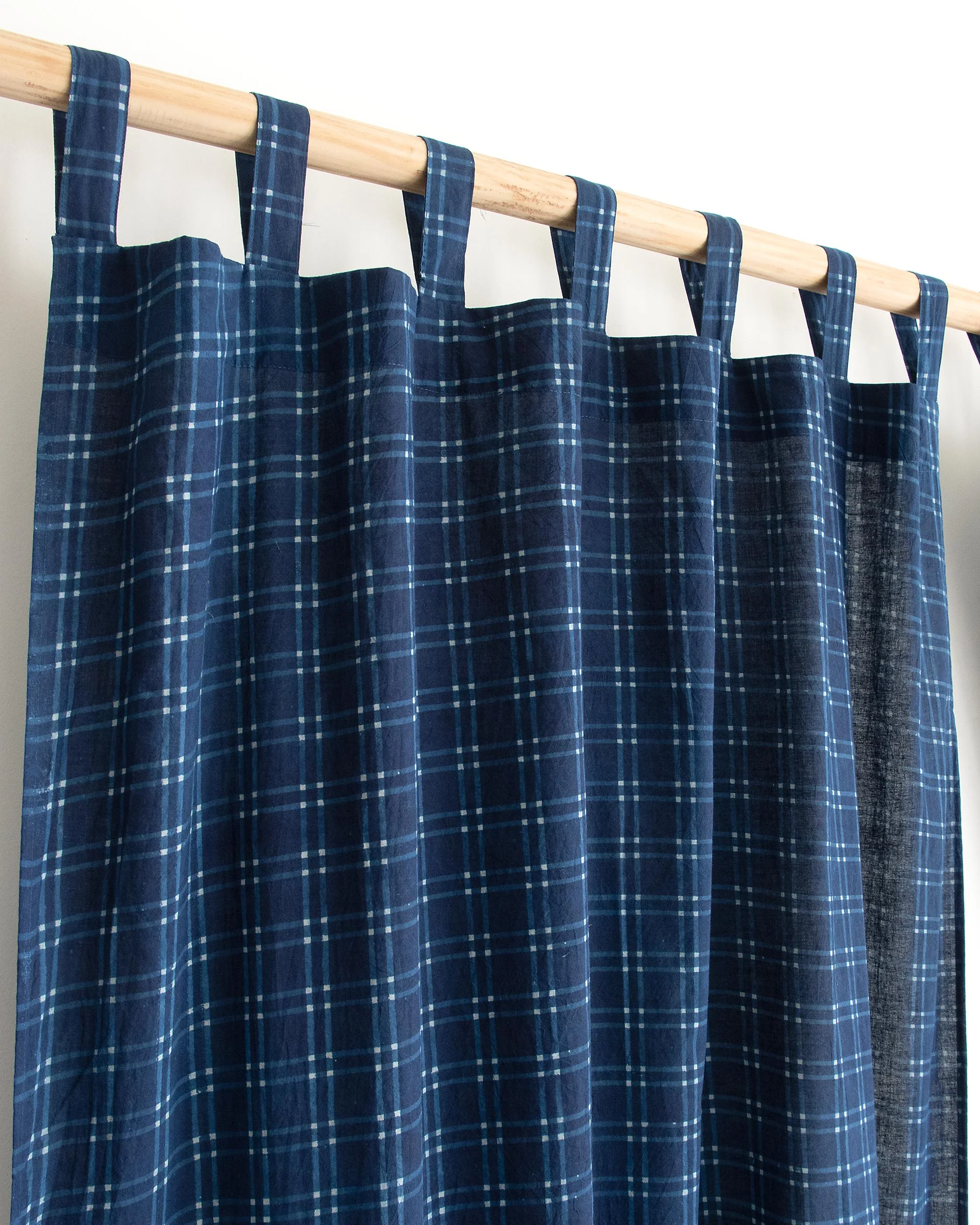 Mini Checks Indian Block Print Organic Cotton Livingroom Curtains