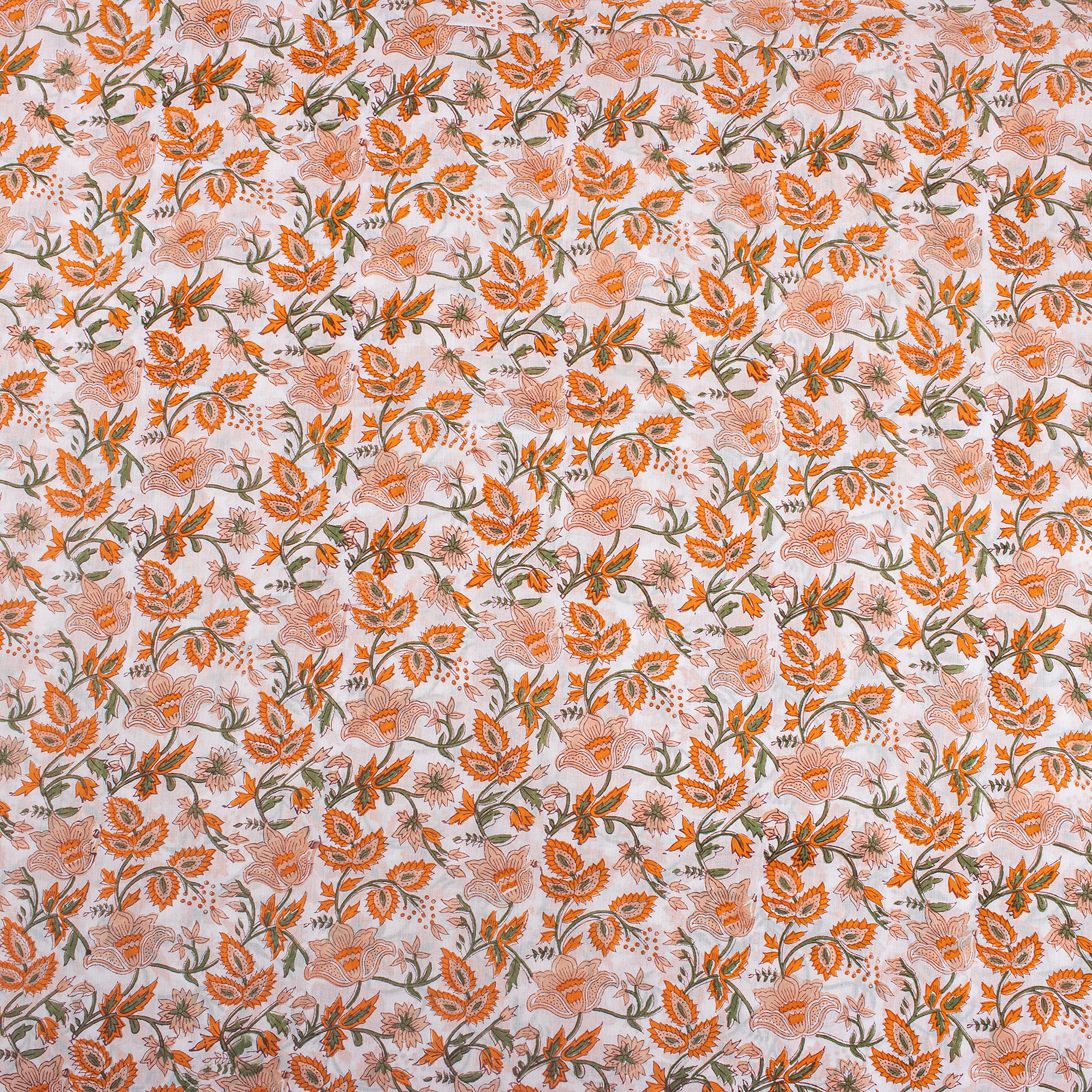 Floral Block Printing Cotton Fabric - Image 4