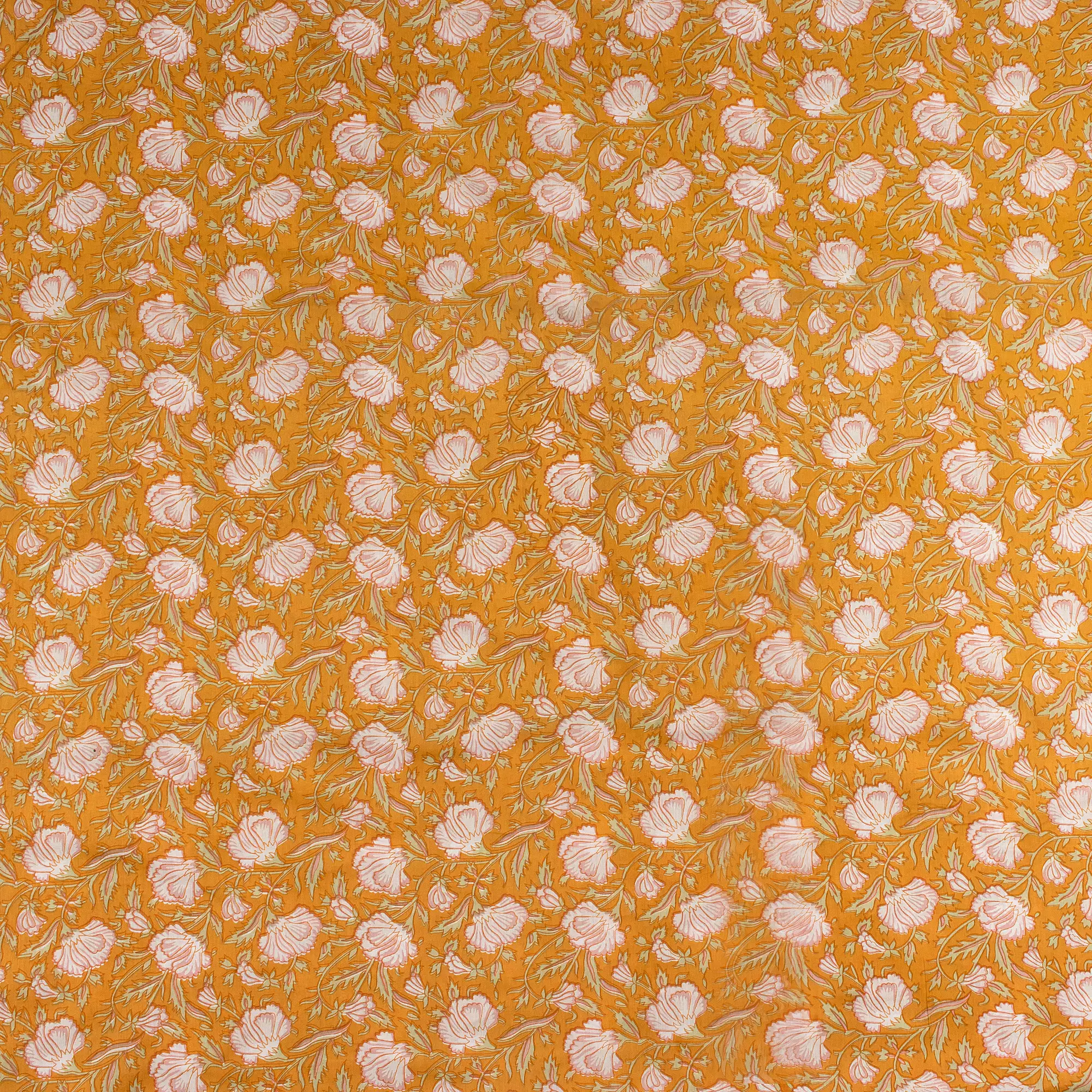 Floral Hand Block Print Fabric - Image 3