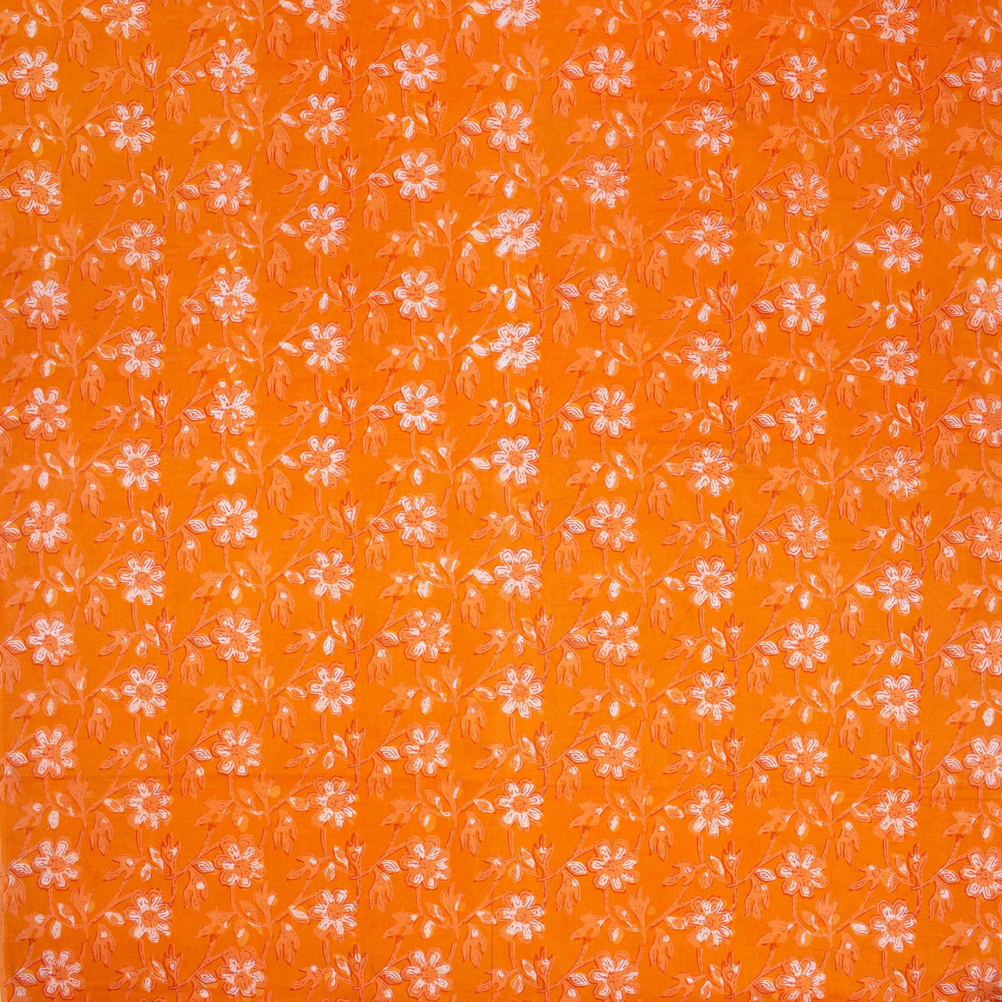 Floral Hand Block Printed Dabu Fabric - Image 5