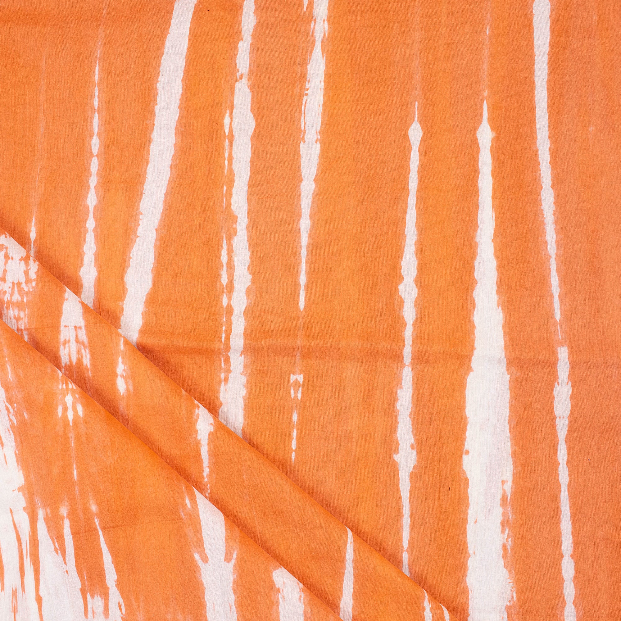 Orange Handmade Tie Dye Shibori Fabric - Image 4