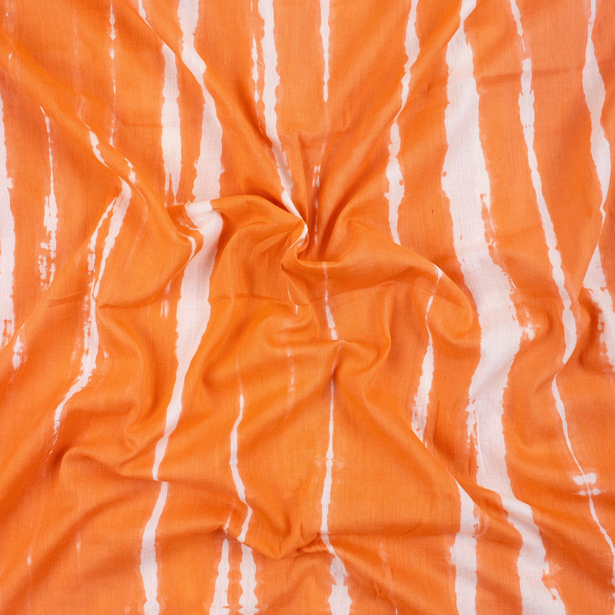 Orange Handmade Tie Dye Shibori Fabric - Image 6
