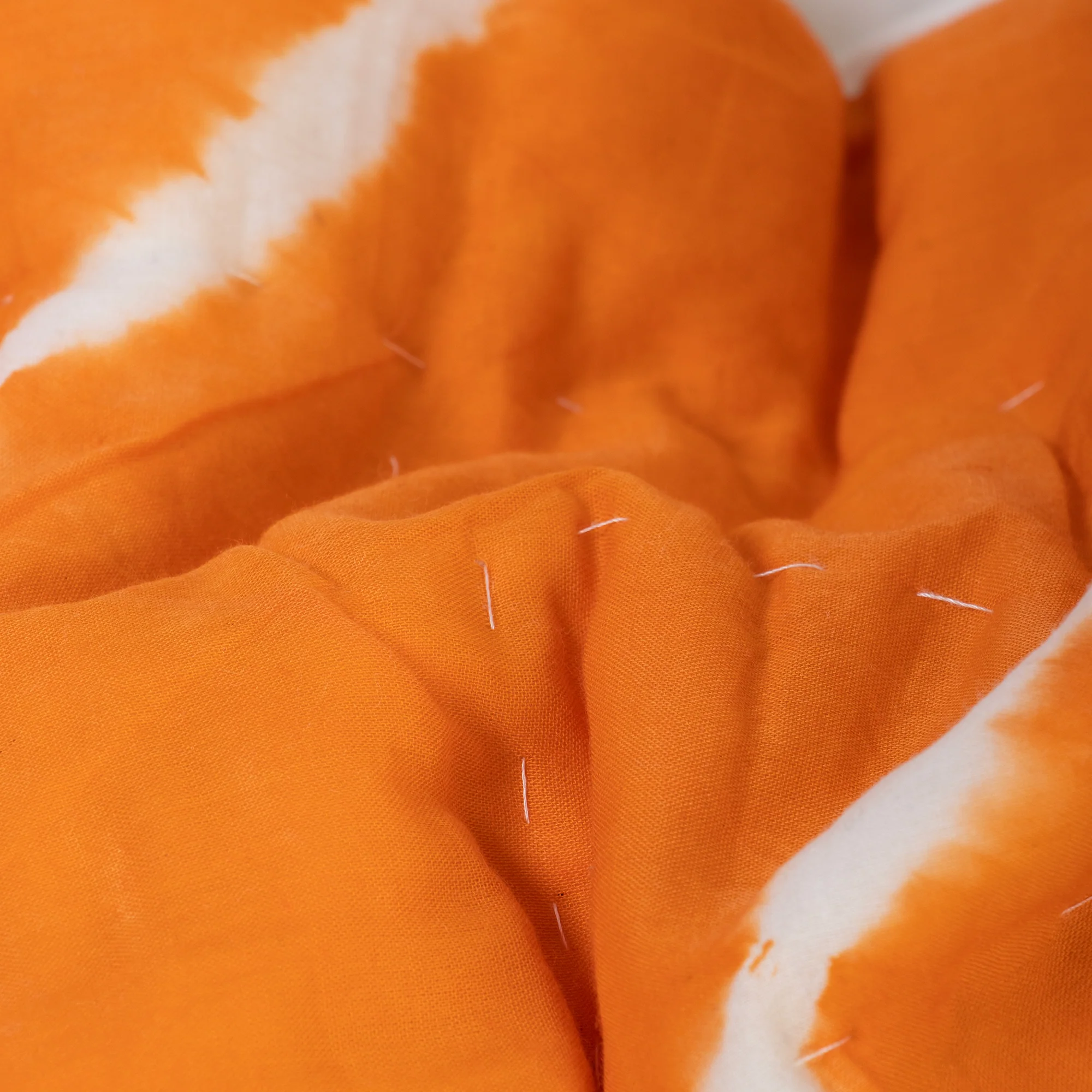 Yellow Striped Hand Stitched Pure Cotton Natural Dyed Jaipuri Razai - Image 4