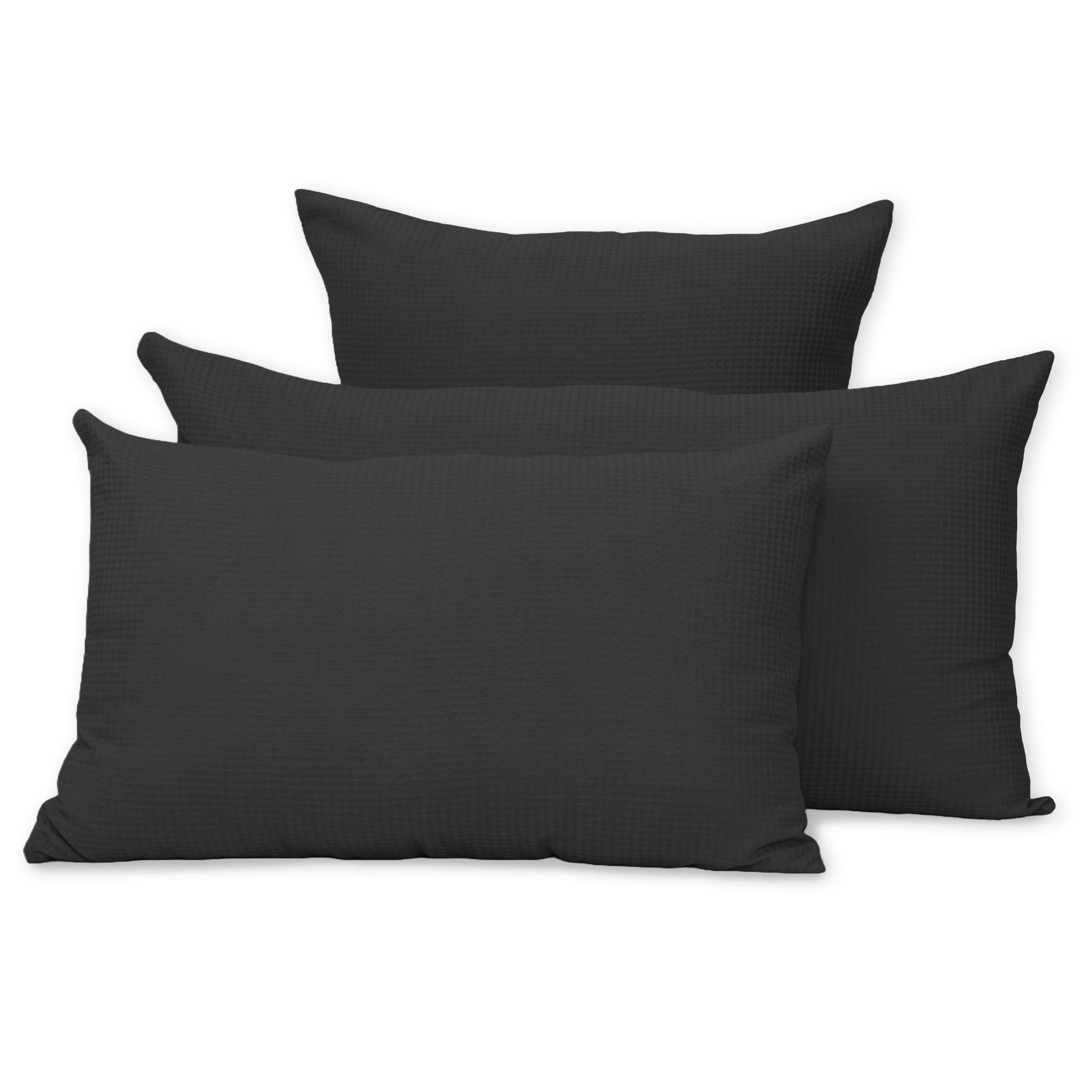 Organic Cotton Black Waffle Pillowcase - Image 3