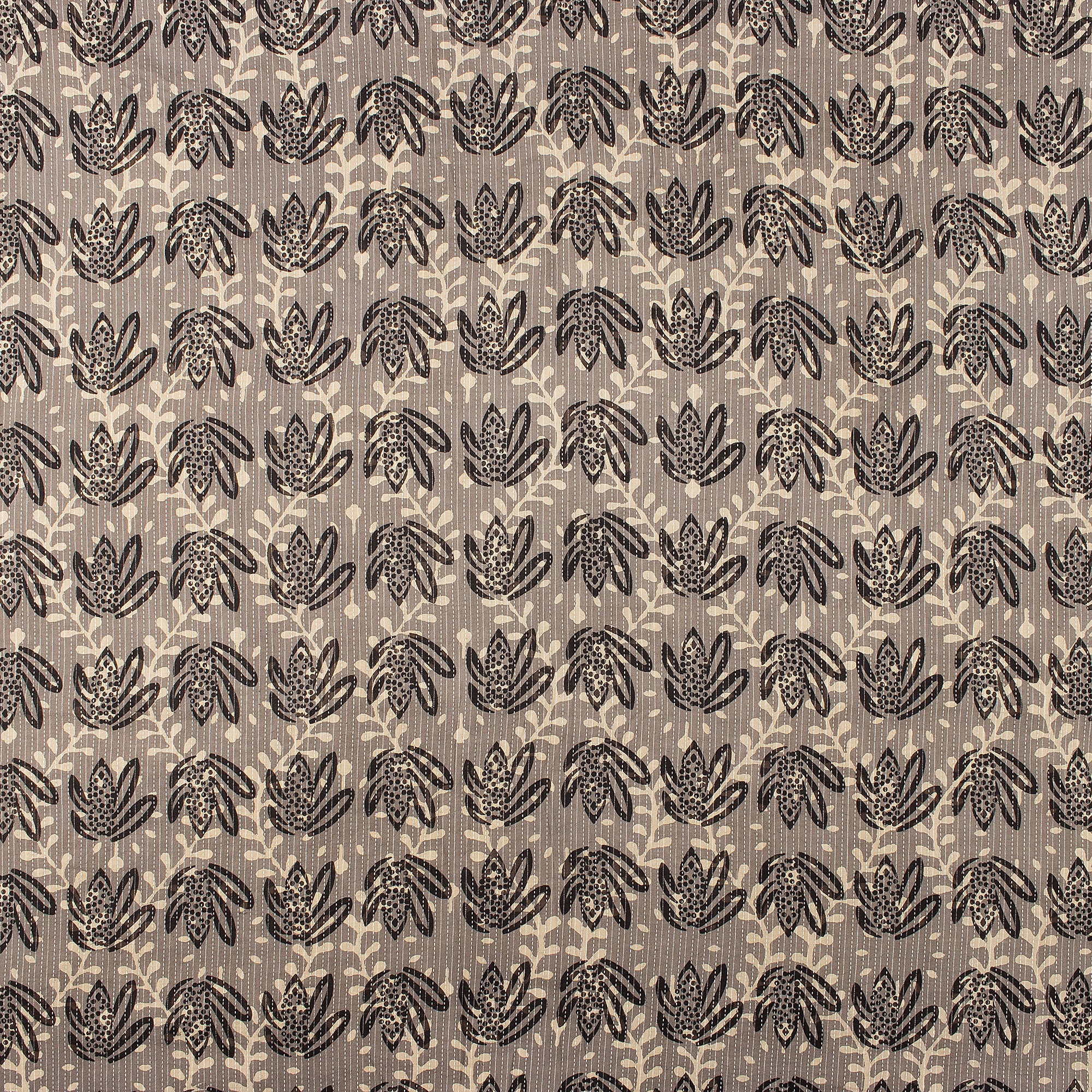 Organic Cotton Dabu Hand Block Printed Kantha Fabric - Image 2