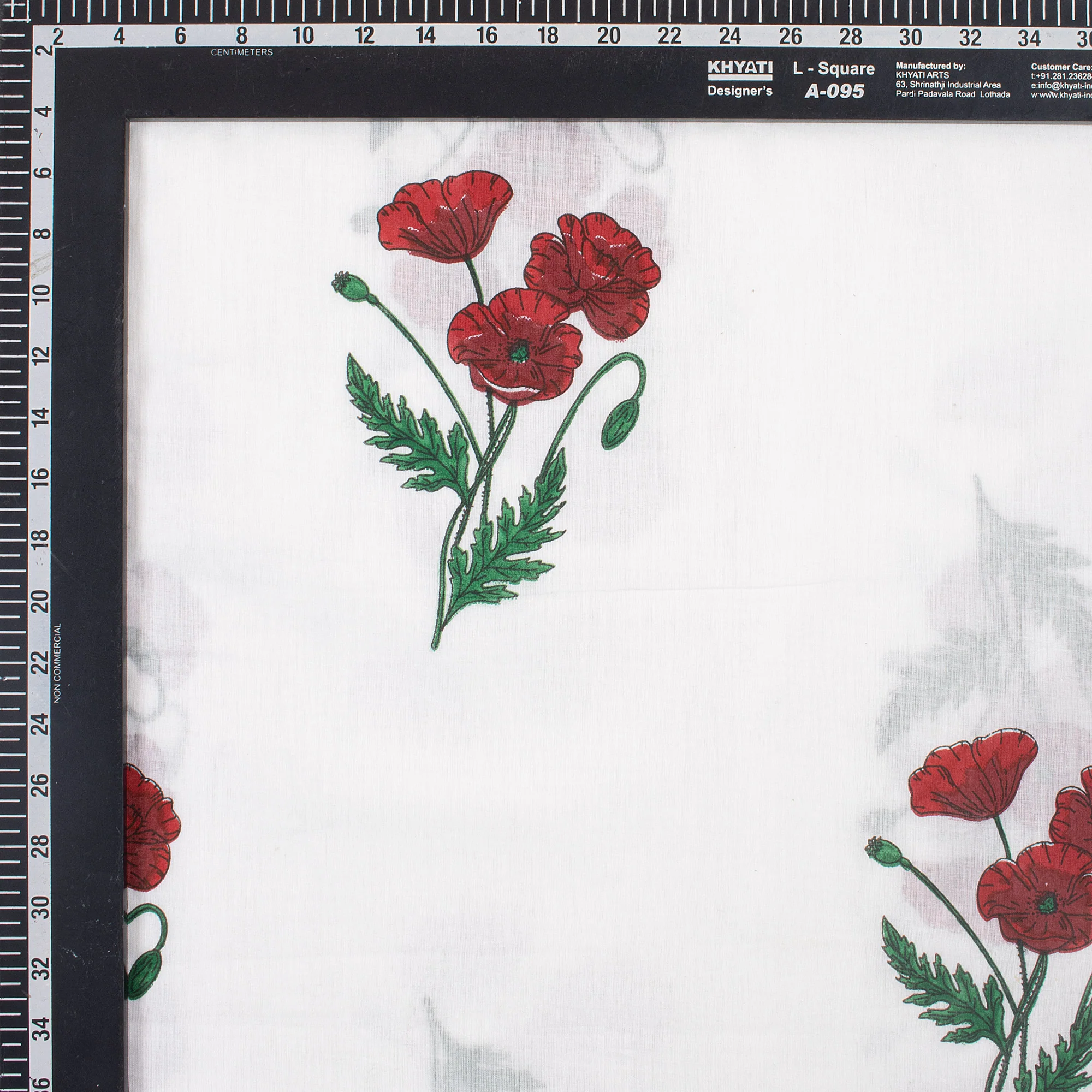 Organic Cotton Floral Hand Block Printed Fabric - Image 2