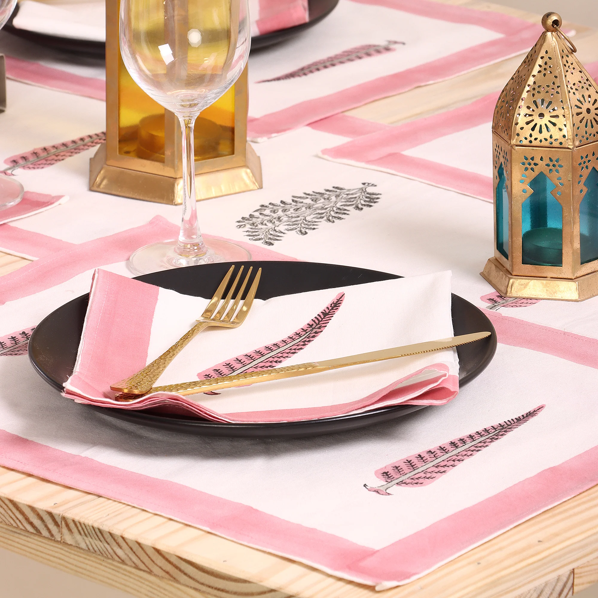 Organic Cotton Hand Block Printed Christmas Table Runner - Image 3