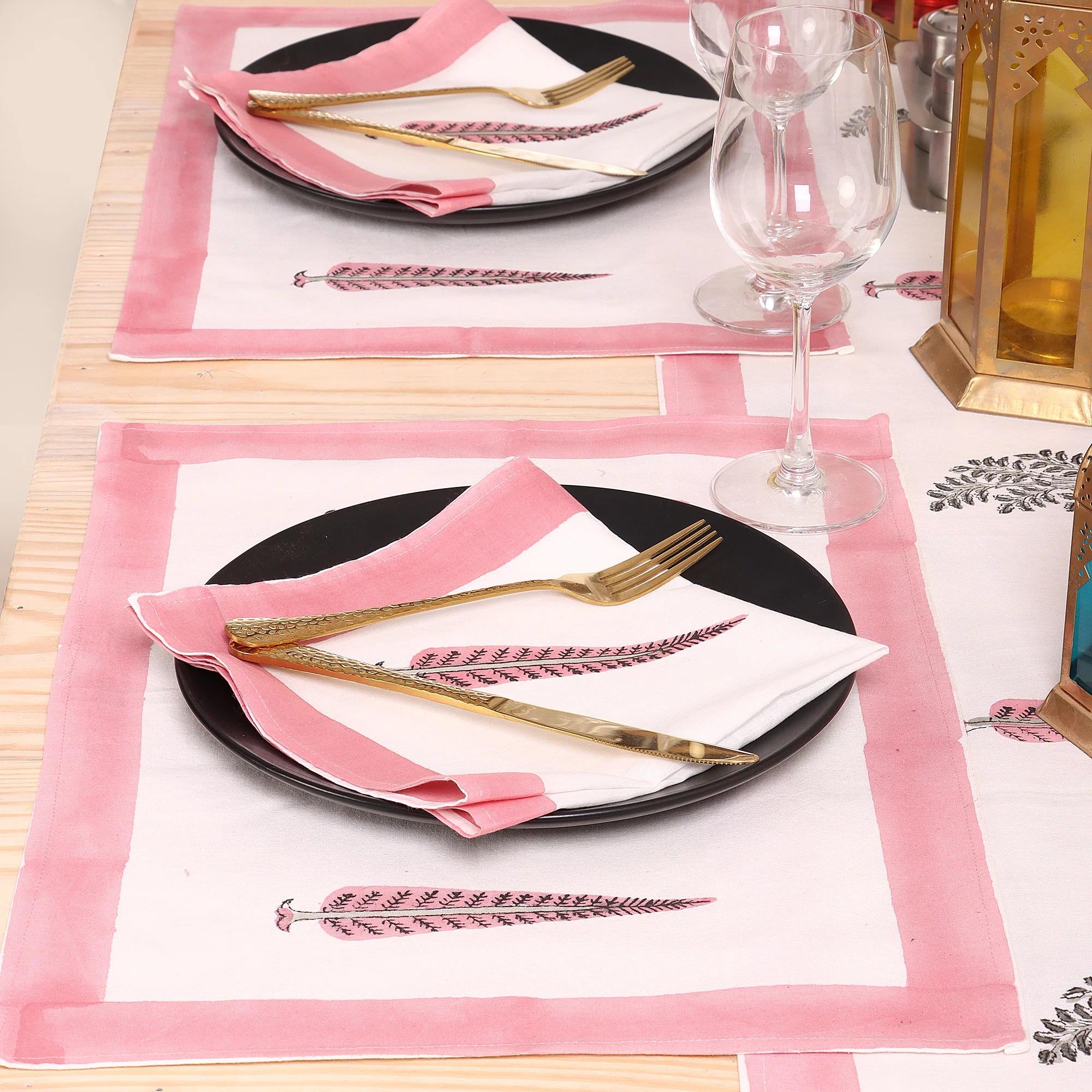 Organic Cotton Hand Block Printed Christmas Table Runner - Image 5