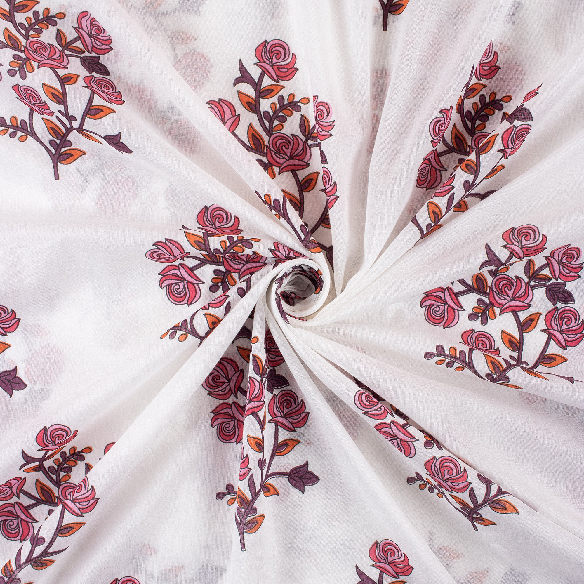 Organic Cotton Hand Block Printed Fabric - Image 2