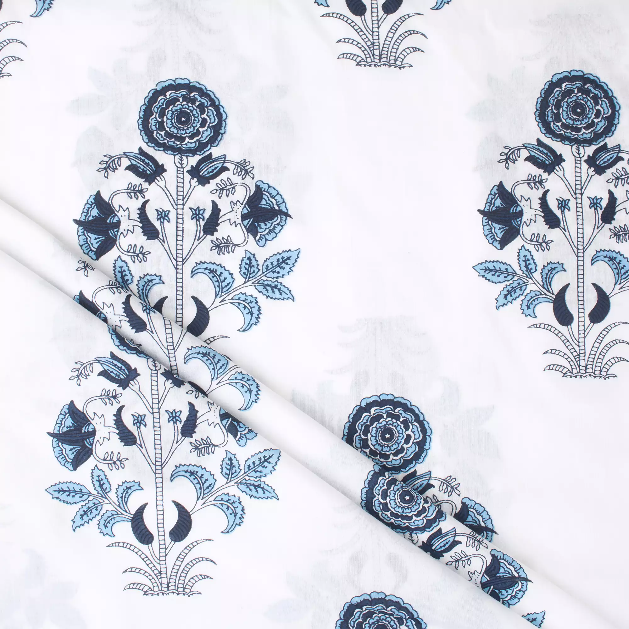 Organic Cotton Hand Block Printed Fabric