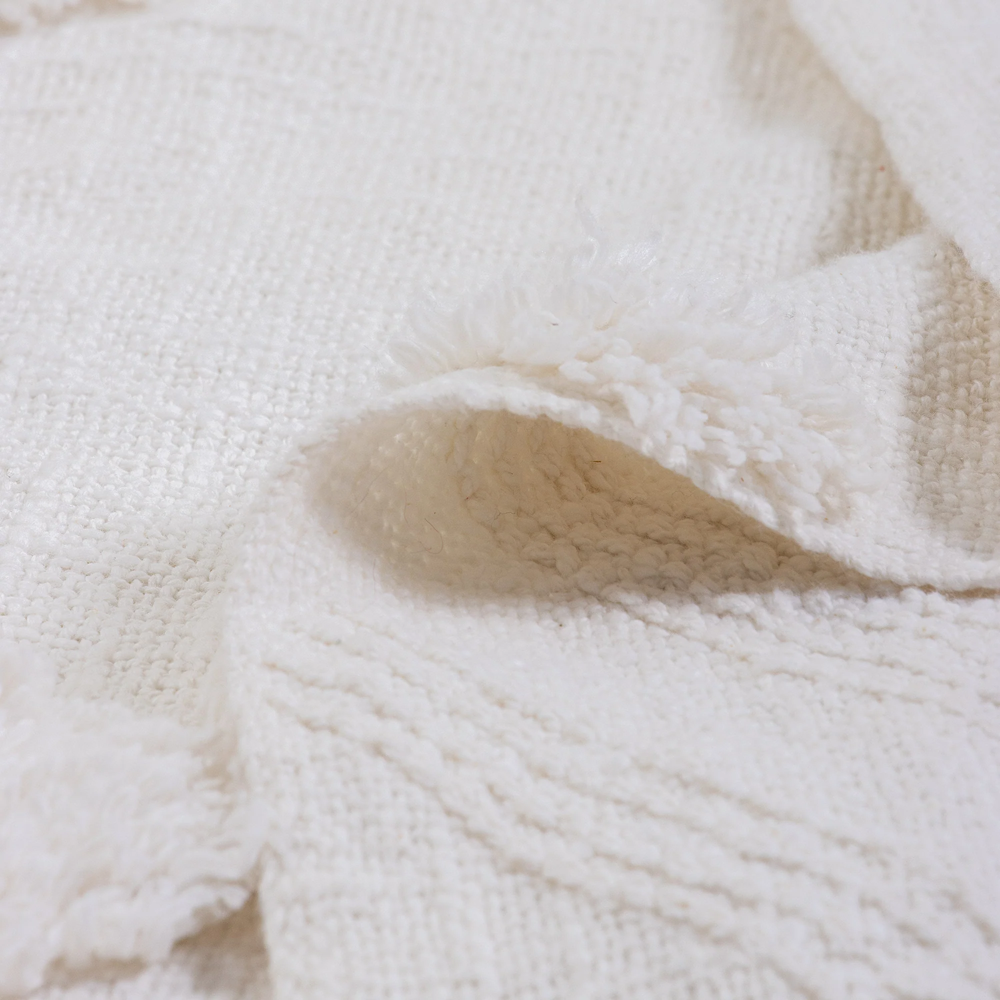 Organic Cotton White Solid Tufted SofaThrow Blanket - Image 4