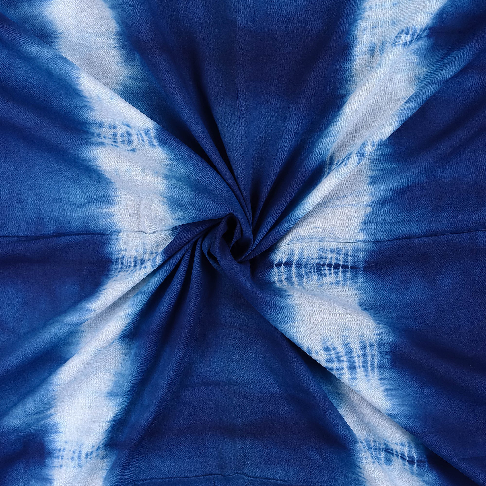 Organic Dark Blue Tie Dye Shibori Fabric - Image 2