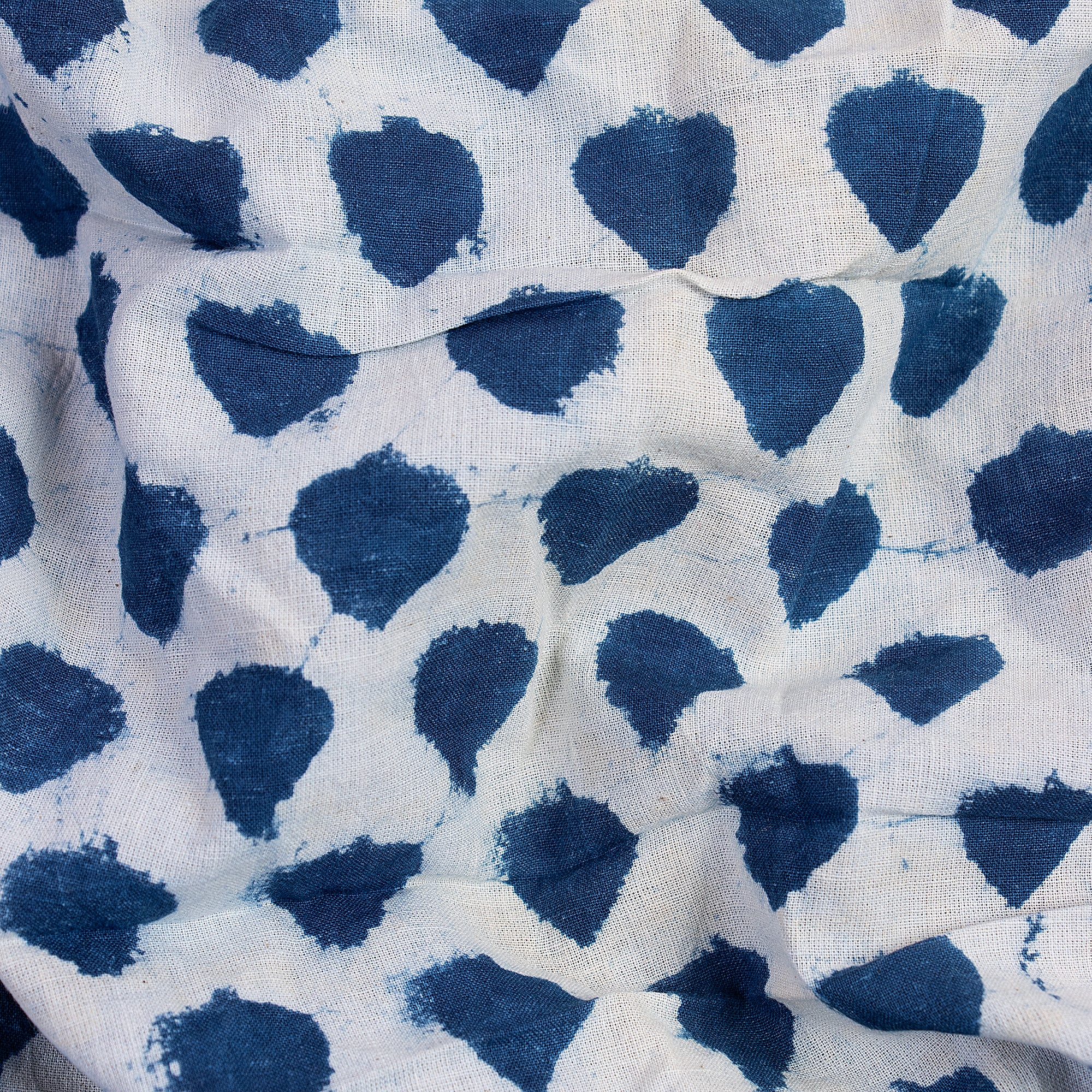 Fruit Print Indian Handcrafted Indigo Blue Pure Cotton Running Fabric Cloth - Image 3