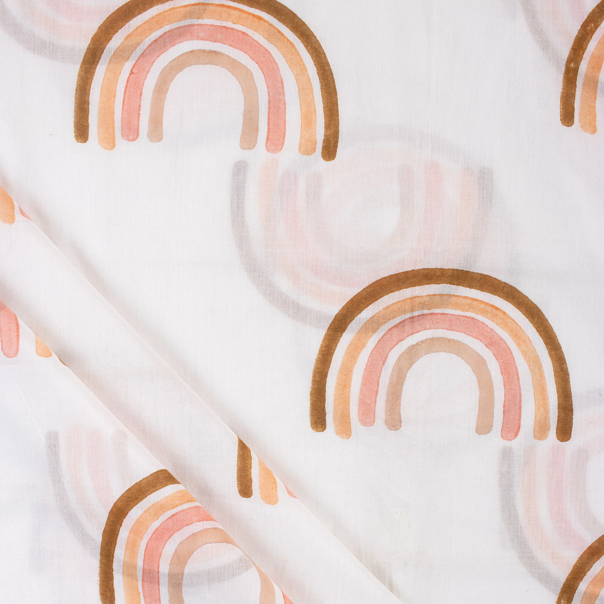 Organic Pure Cotton Rainbow Handmade Fabric