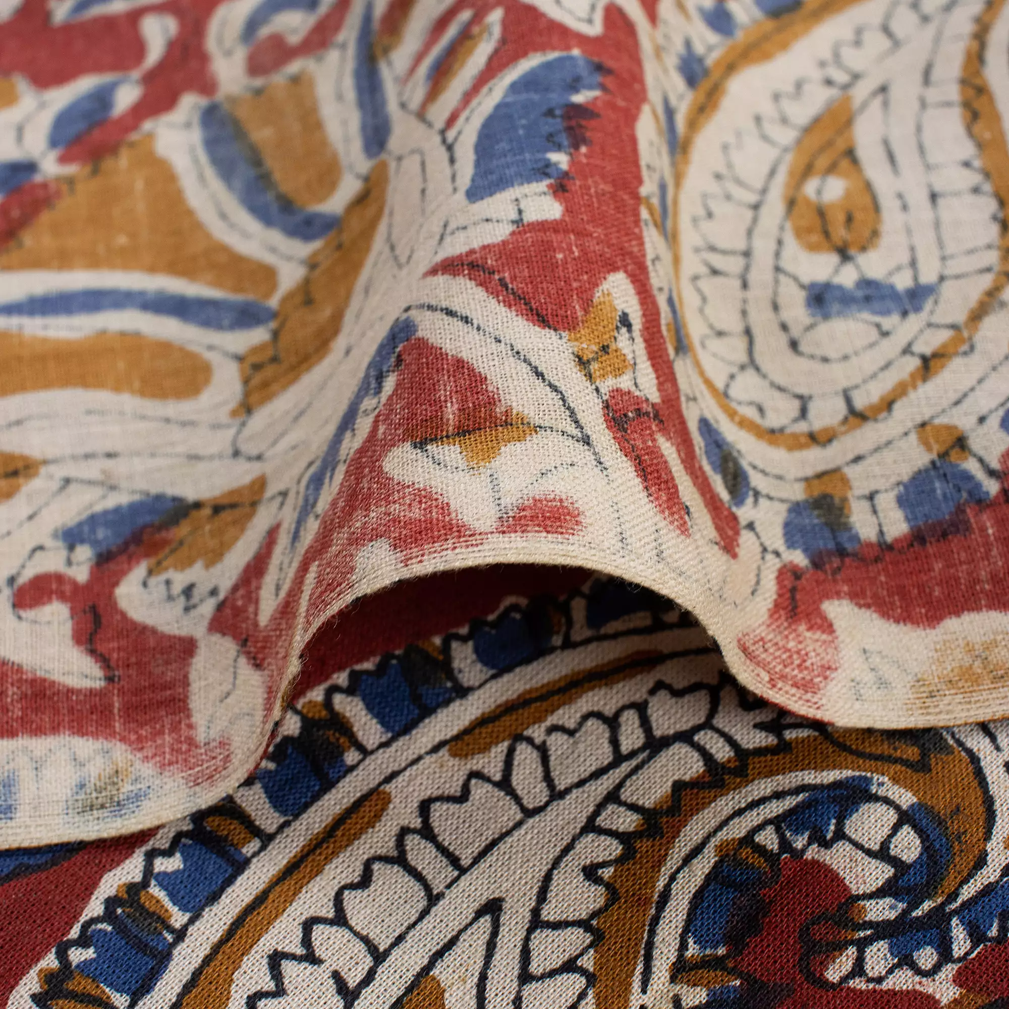 Paisley Cotton Bagru Hand Block Printed Fabric - Image 2