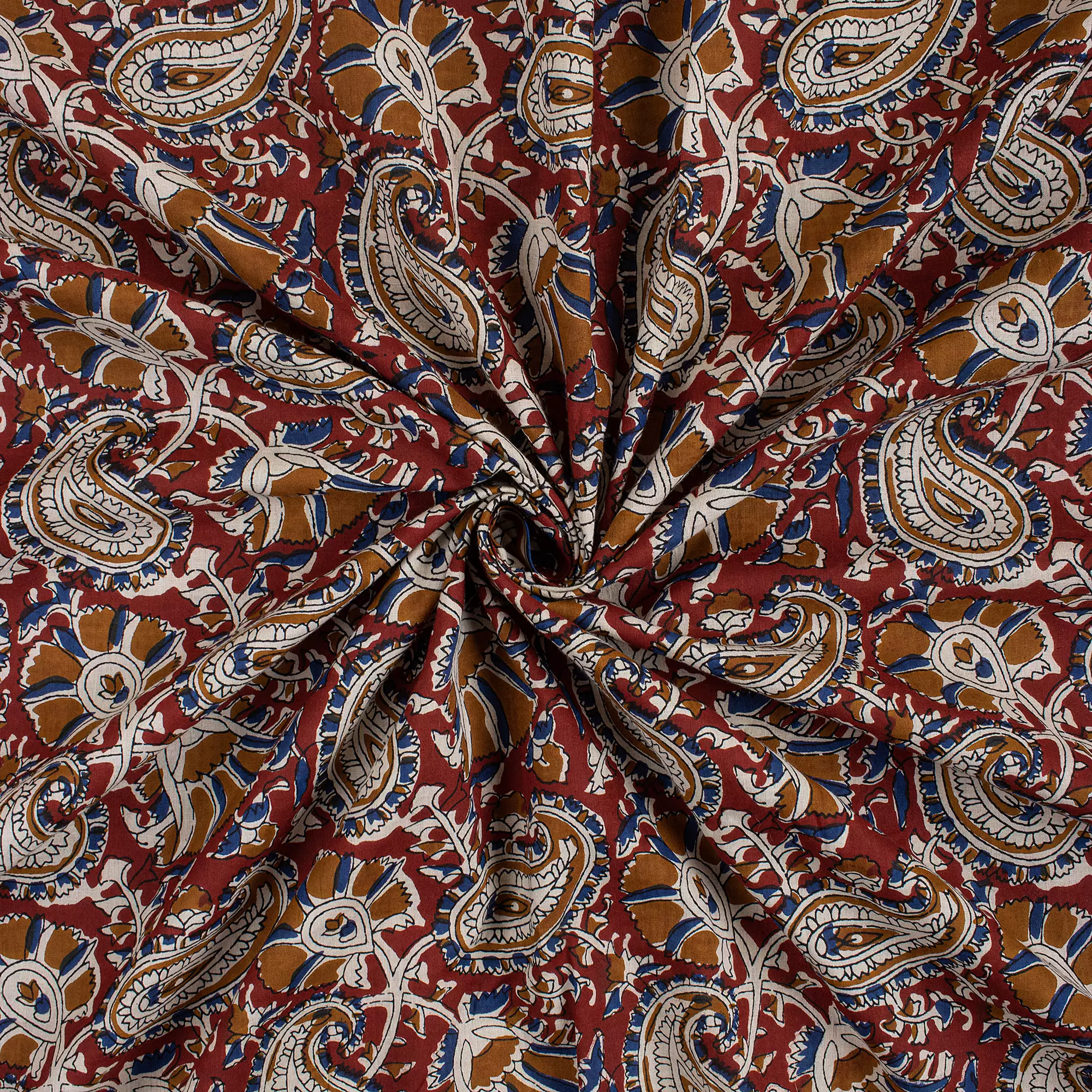 Paisley Cotton Bagru Hand Block Printed Fabric - Image 5
