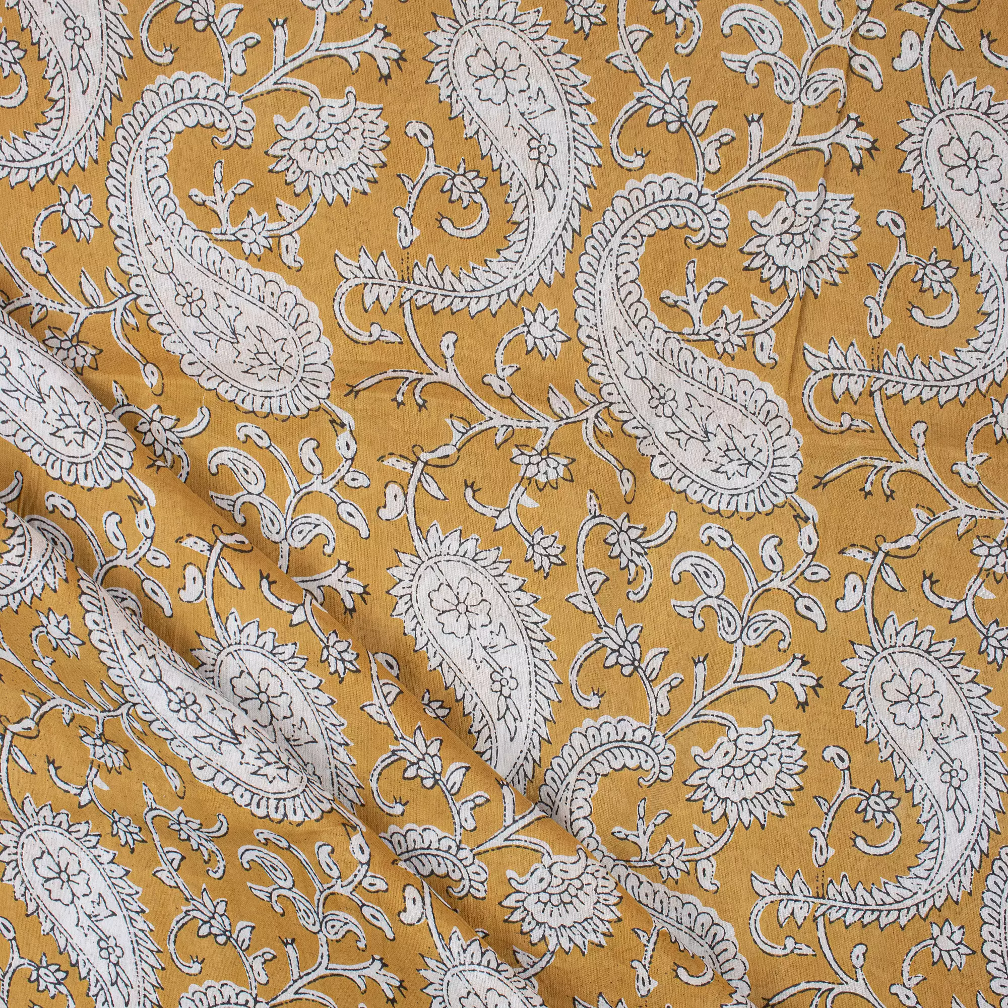 Paisley Print Hand Block Print Fabric for Dress