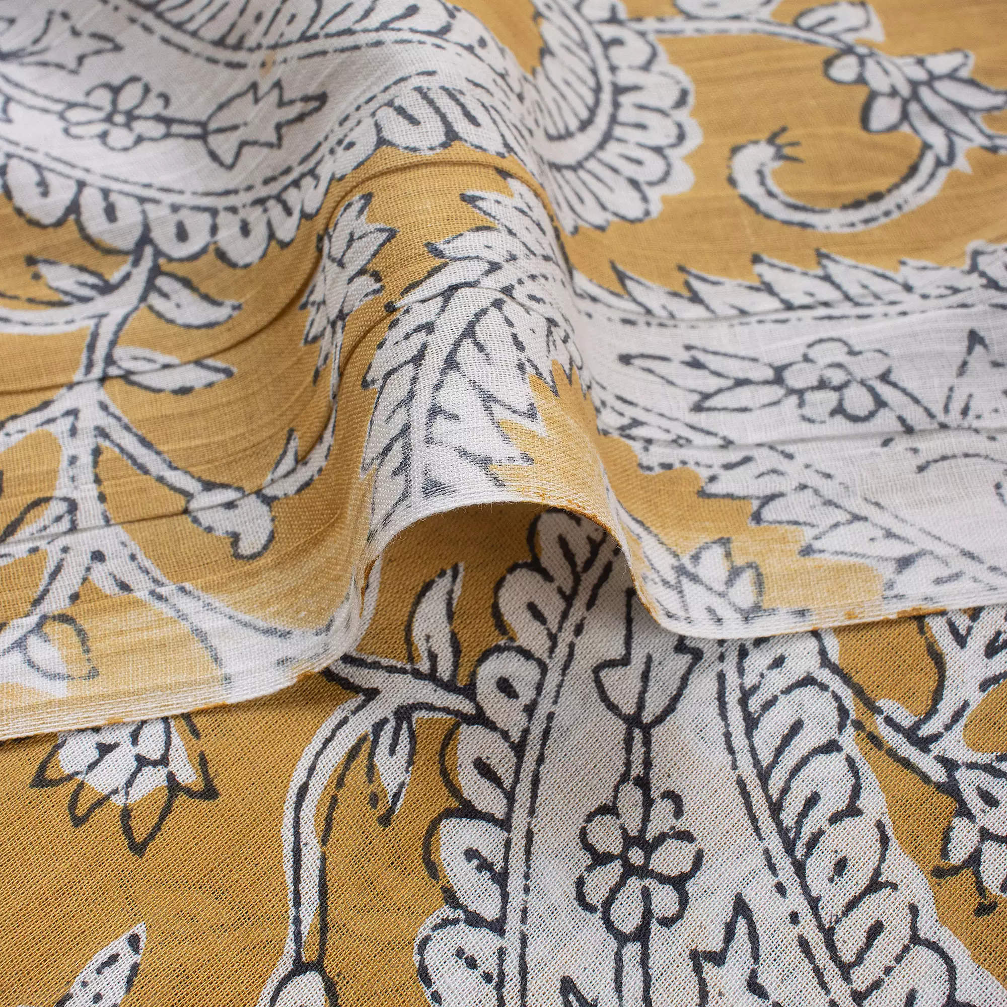 Paisley Print Hand Block Print Fabric for Dress - Image 2