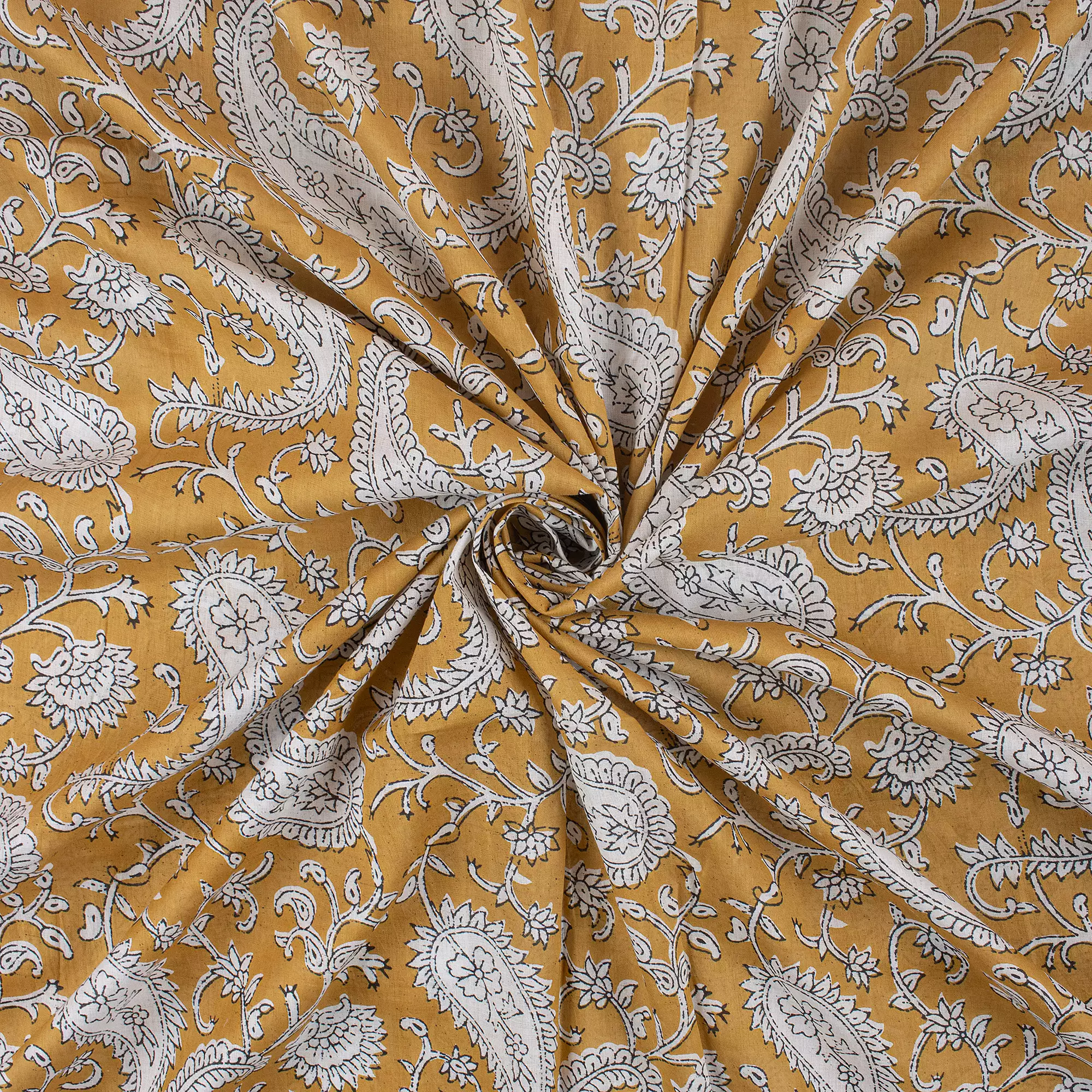 Paisley Print Hand Block Print Fabric for Dress - Image 4