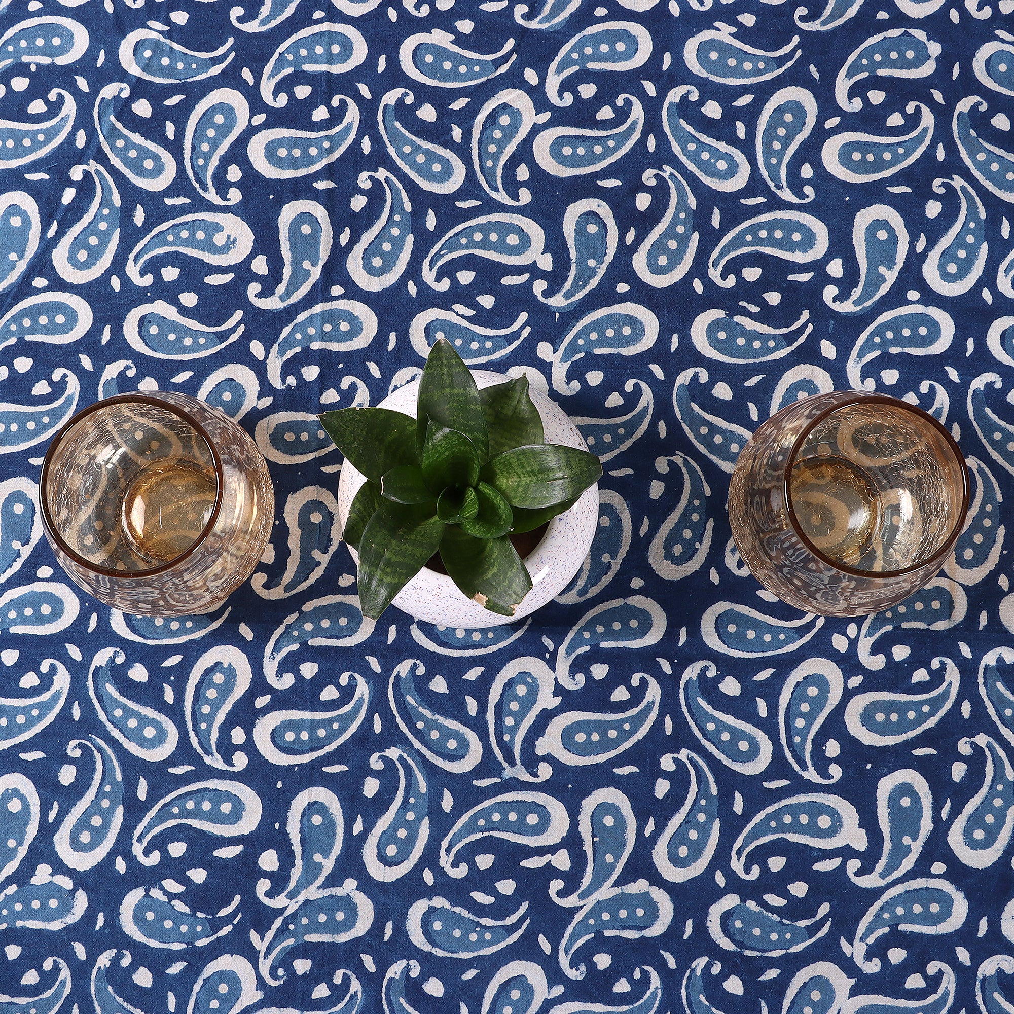Paisley Hand Block Printed Cotton Dining Table Cover - Image 5