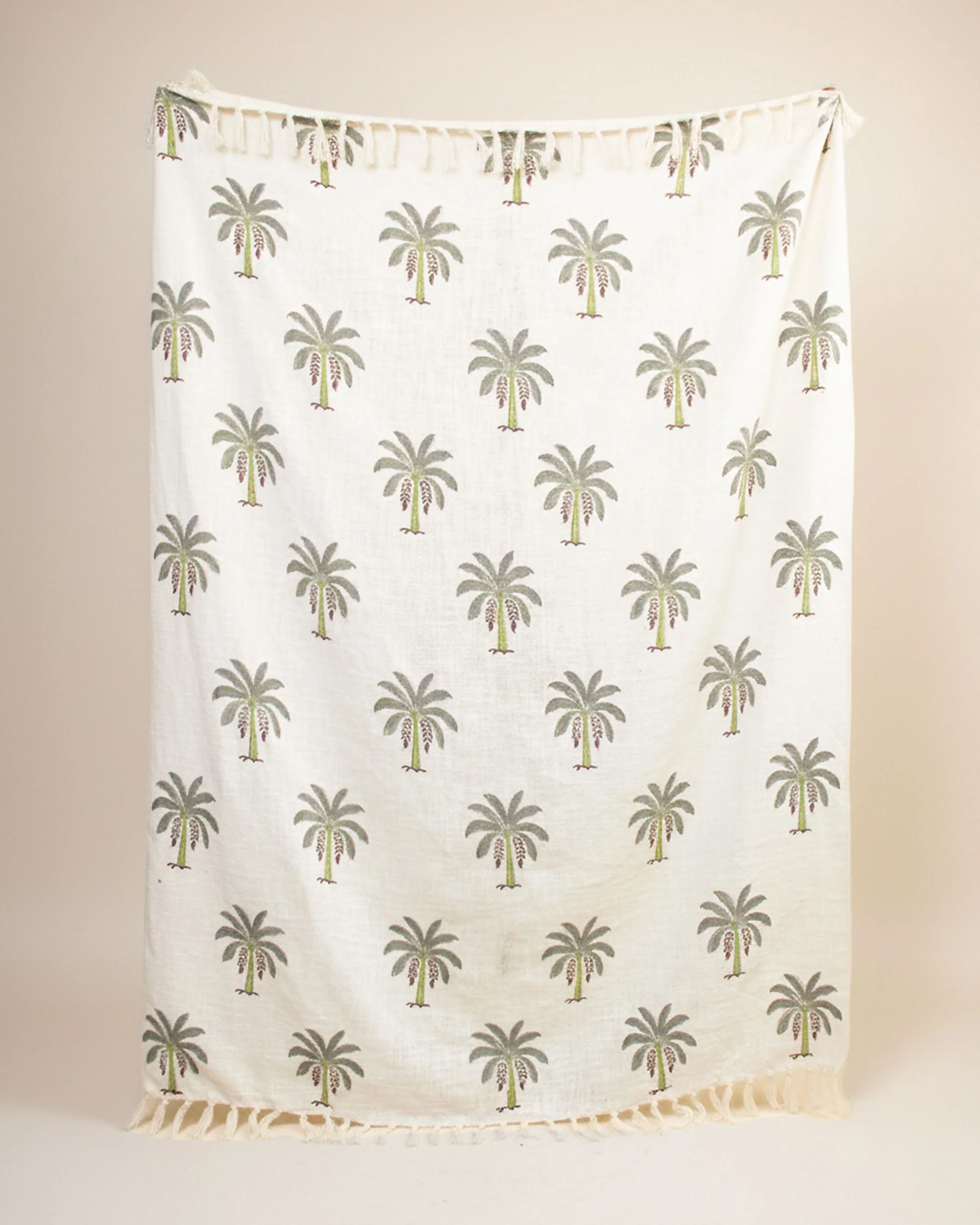 Hand Block Printed Cotton Sofa Throw Blanket - Image 2