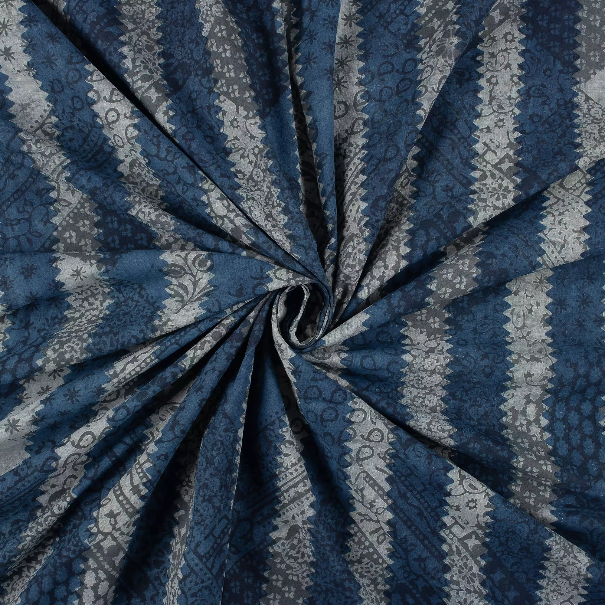 Patchwork Style Stripe Cotton Indigo Fabrics for Daily Wear Cloth - Image 2