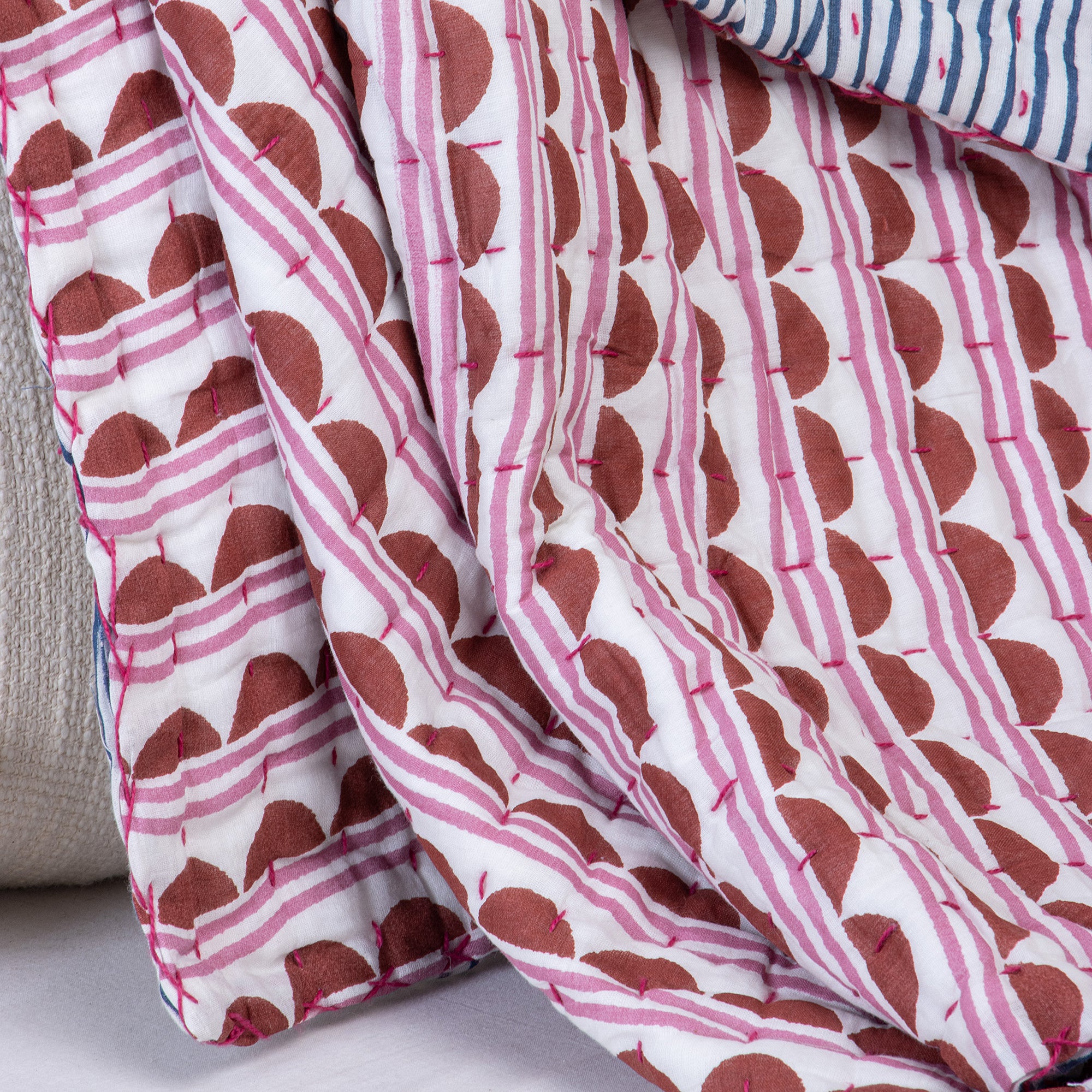 Hand Stitched Indian Soft Cotton Baby Blanket - Image 3