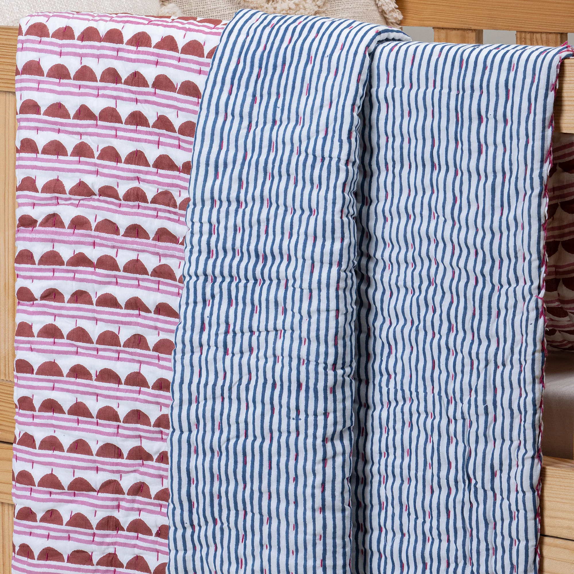 Hand Stitched Indian Soft Cotton Baby Blanket - Image 4