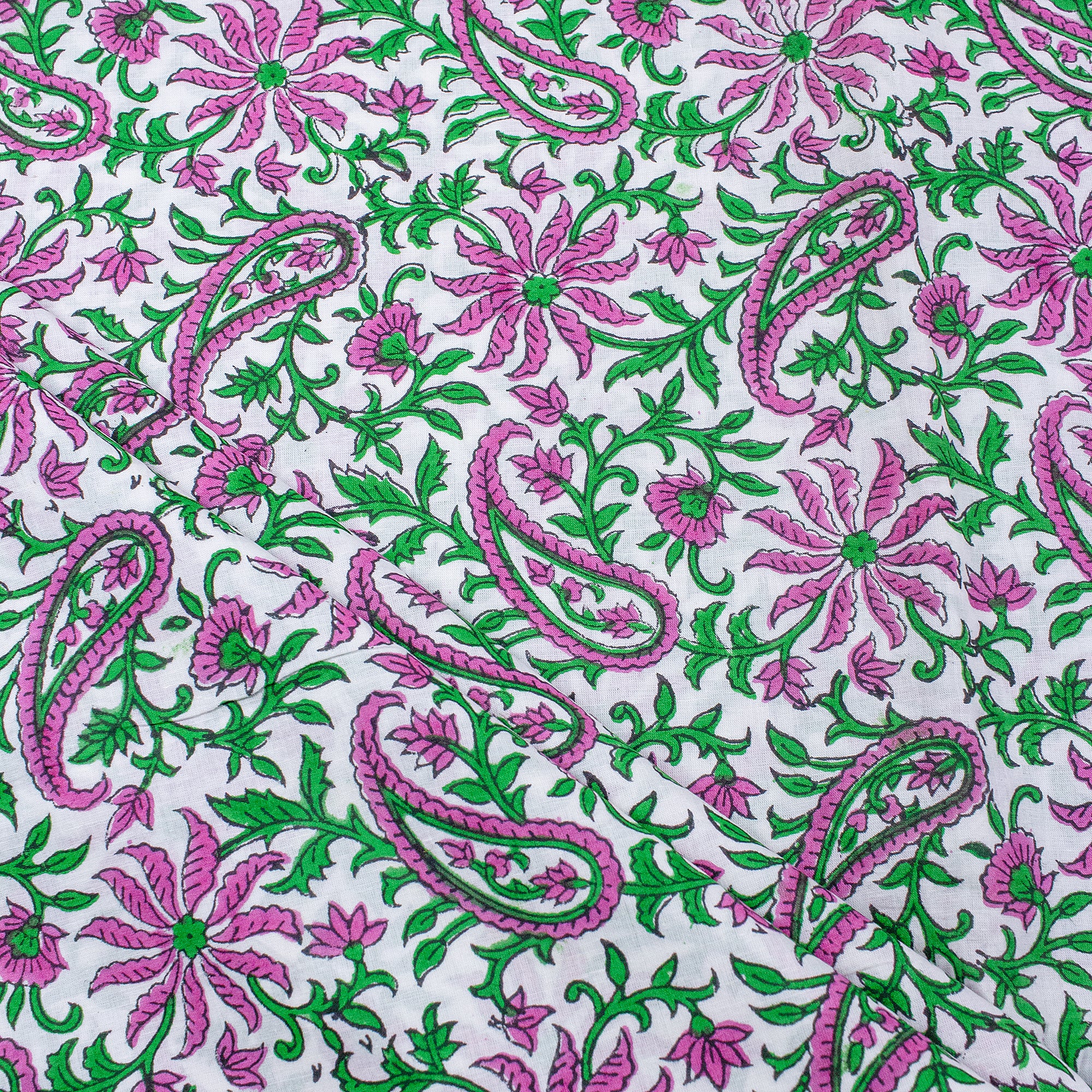 Pure Cotton Indian Hand Block Printed Fabric by Yard