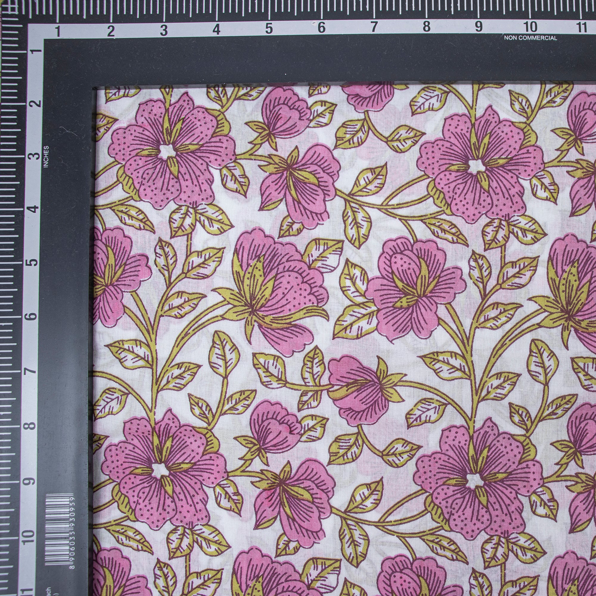 Floral Hand Blocked Pure Cotton Light weighted Fabric for Kurti