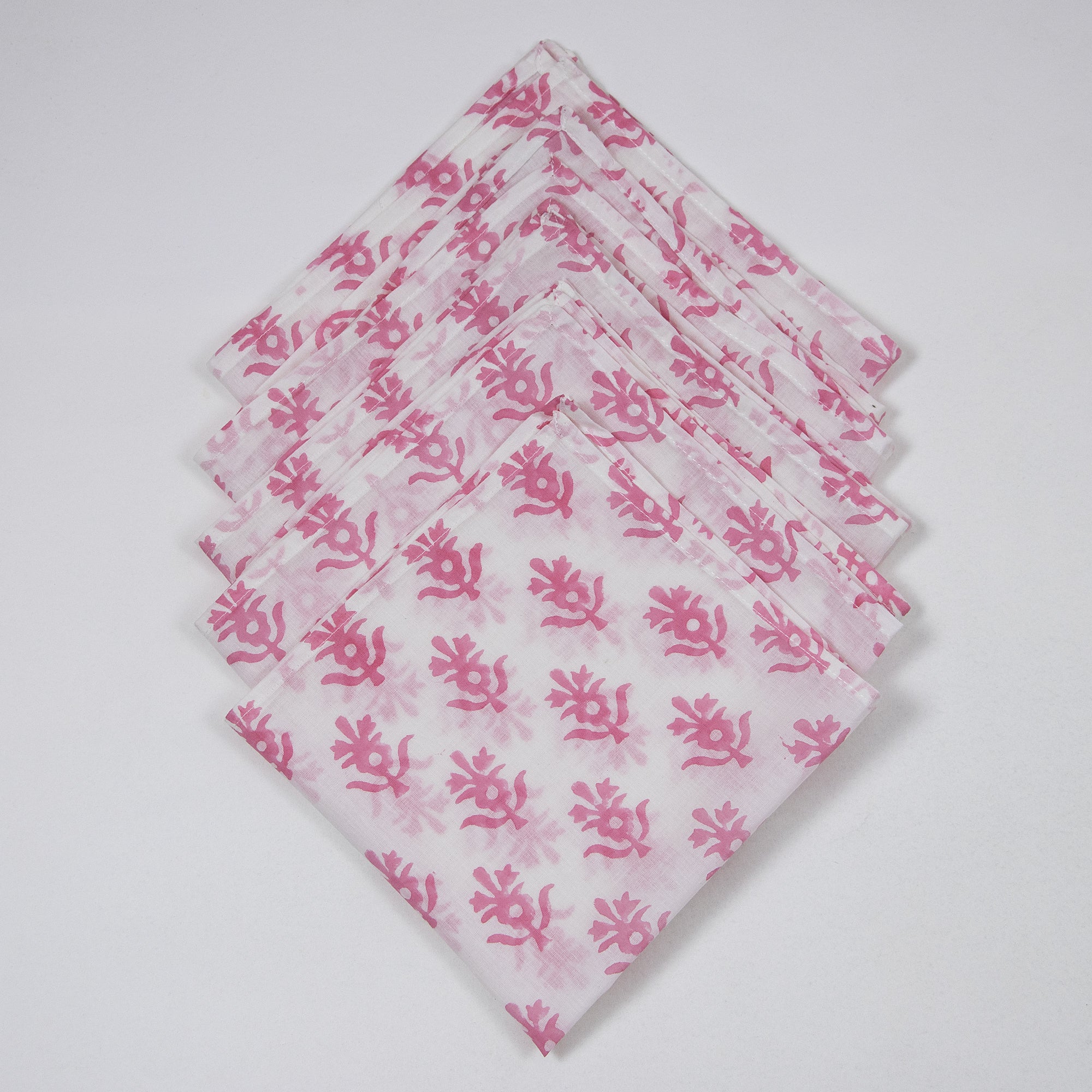 Booti Indian Hand Block Printed Cotton Dinner Napkins
