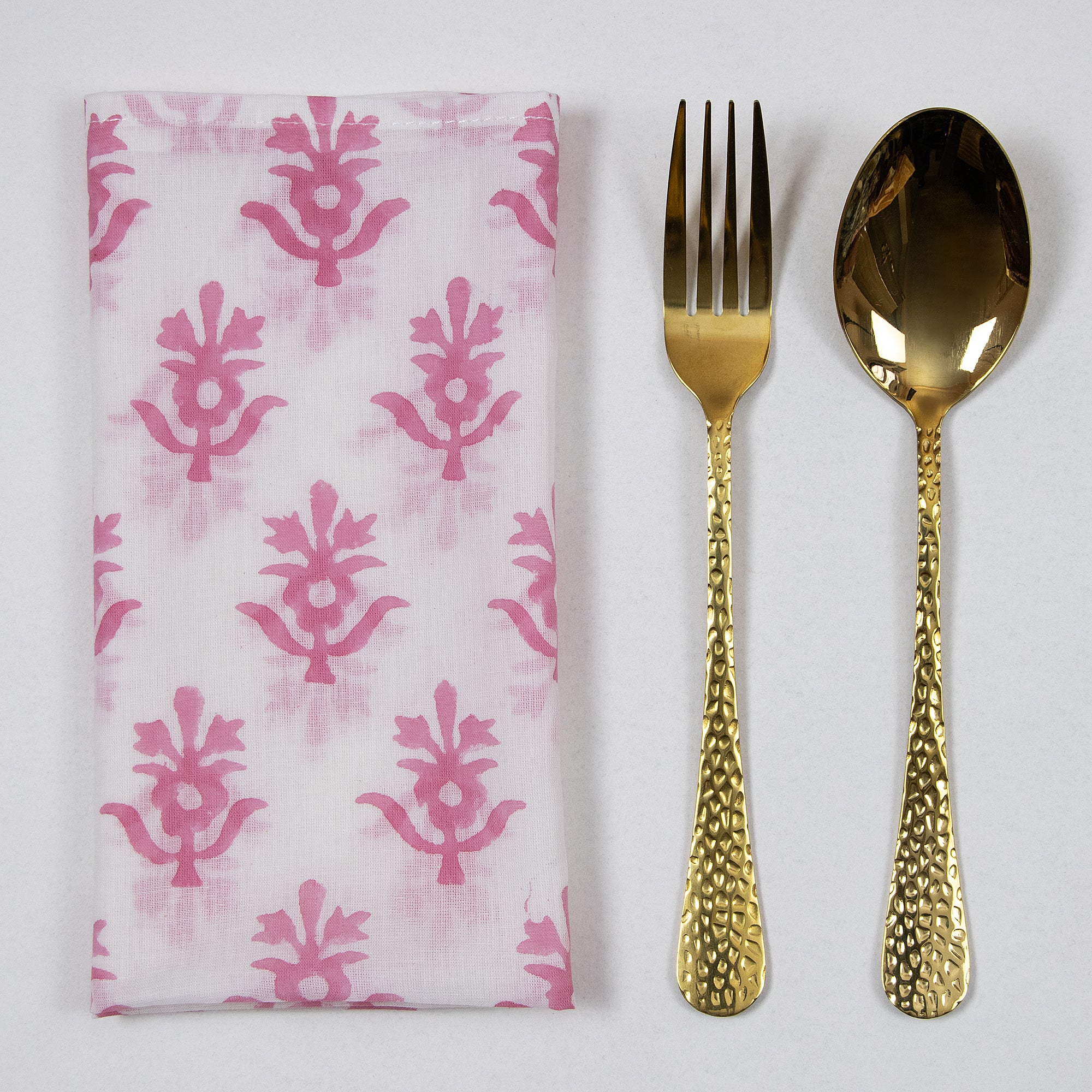 Booti Indian Hand Block Printed Cotton Dinner Napkins - Image 2