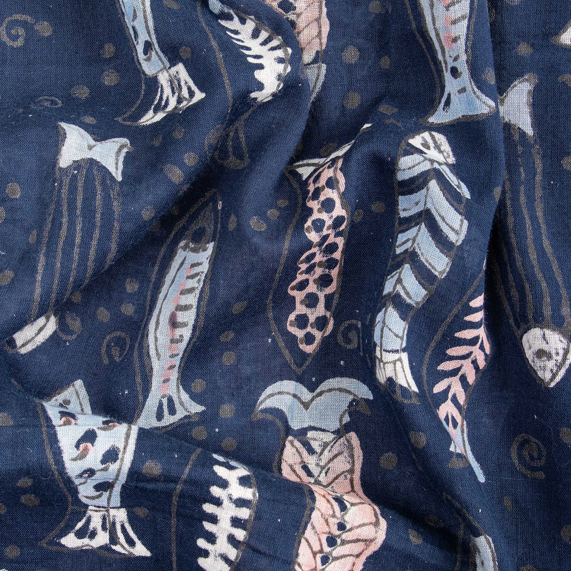 Modern Hand Blocked Cotton Fabric for Women's Clothing - Image 3
