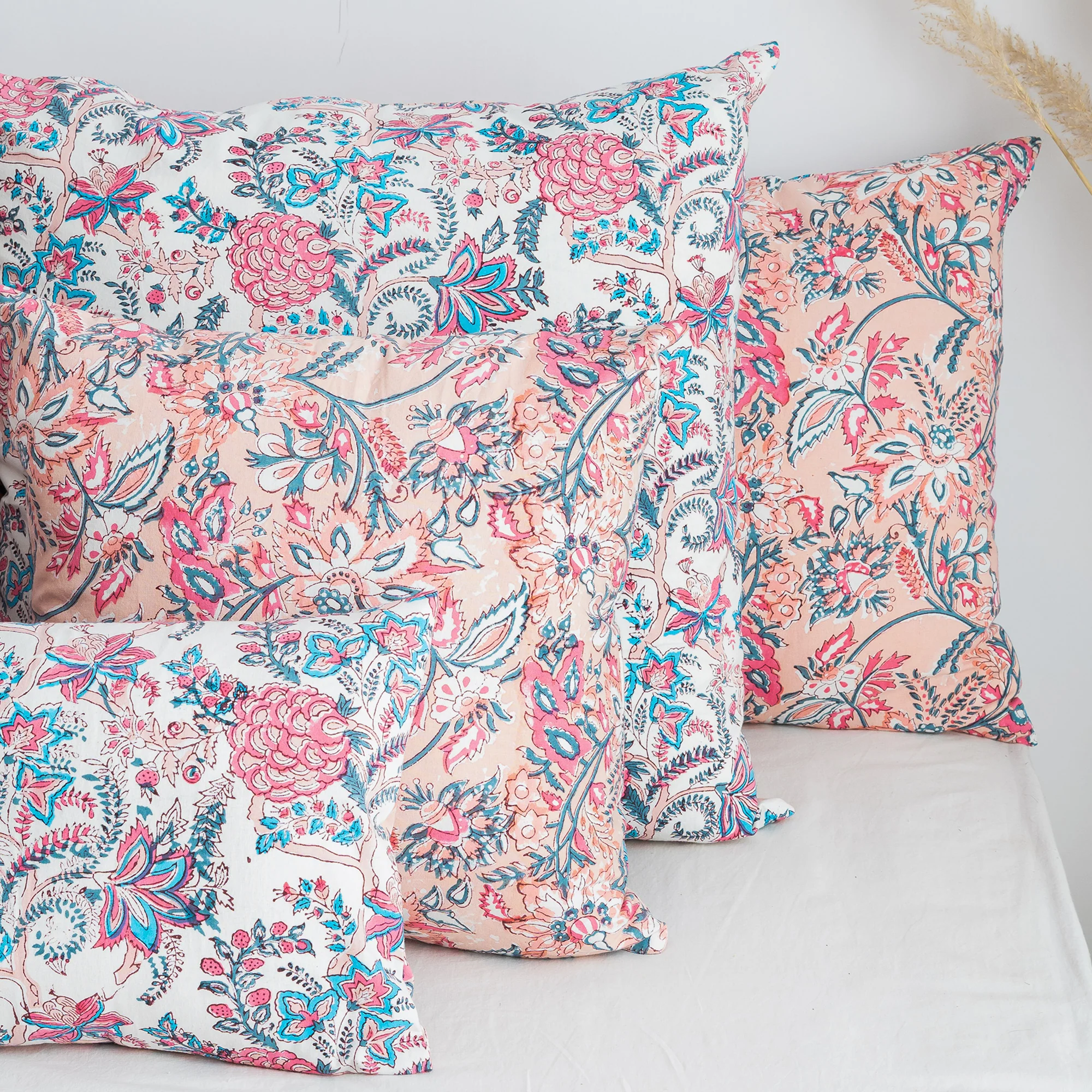 Handmade Indian Block Printed Floral Duvet Cover - Image 5