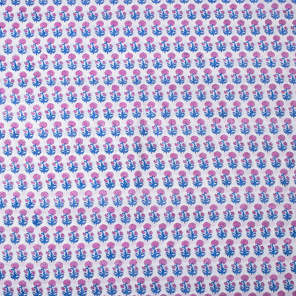 Floral Indian Hand Block Printed Pure Cotton Eco Friendly Fabric Cloth - Image 4