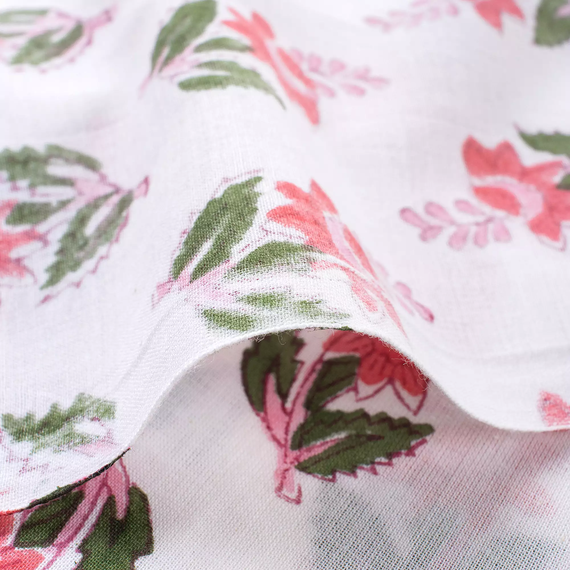 Floral Handmade Cotton Fabric for Kurties - Image 2
