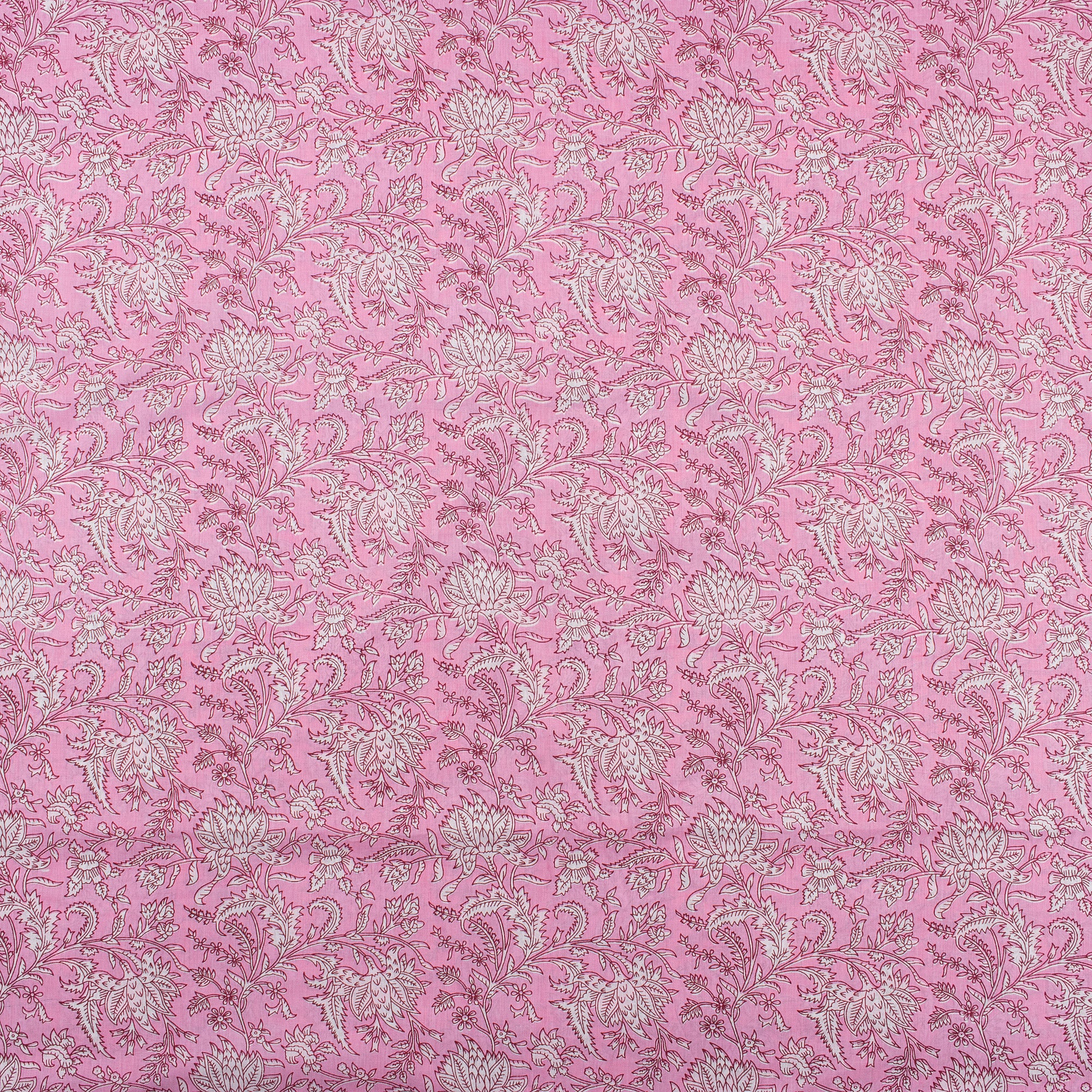 Floral Indian Handmade Printed Cotton Material - Image 3