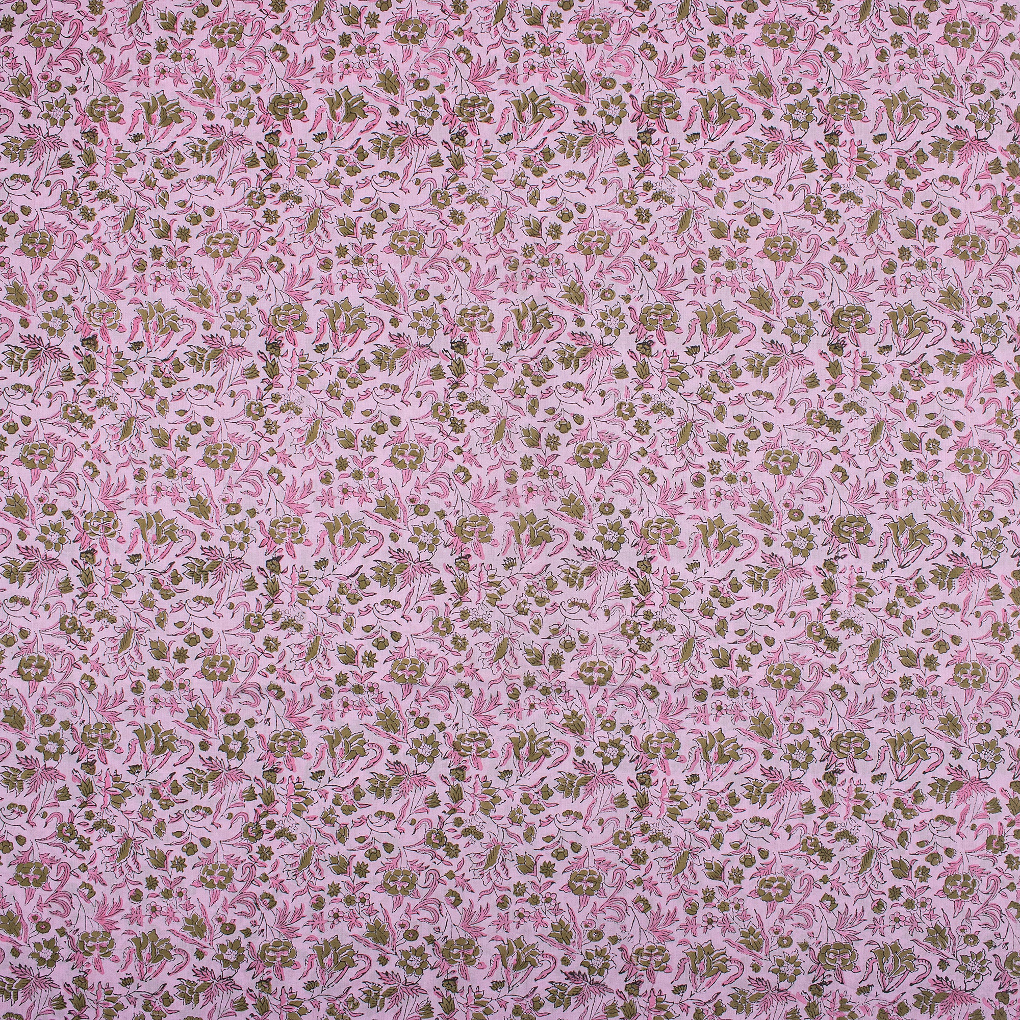 Floral Premium Hand Block Printed Cotton Fabric - Image 3