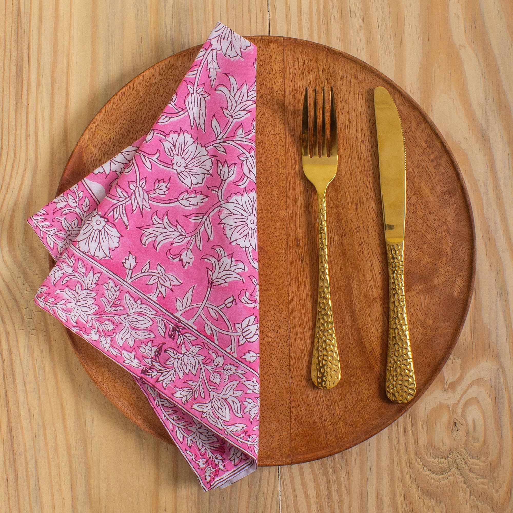 Exclusive Indian Hand Block Printed Floral Pure Cotton Tablecloth - Image 5