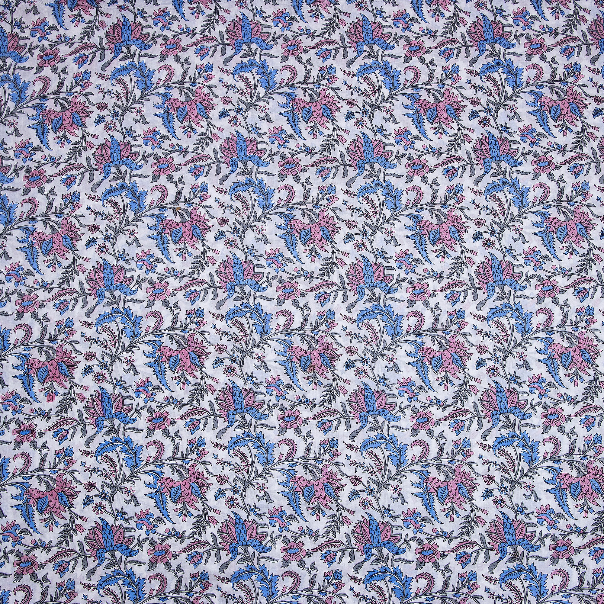 Pure Cotton Jaipuri Floral Hand Block Print Indian Fabric - Image 4