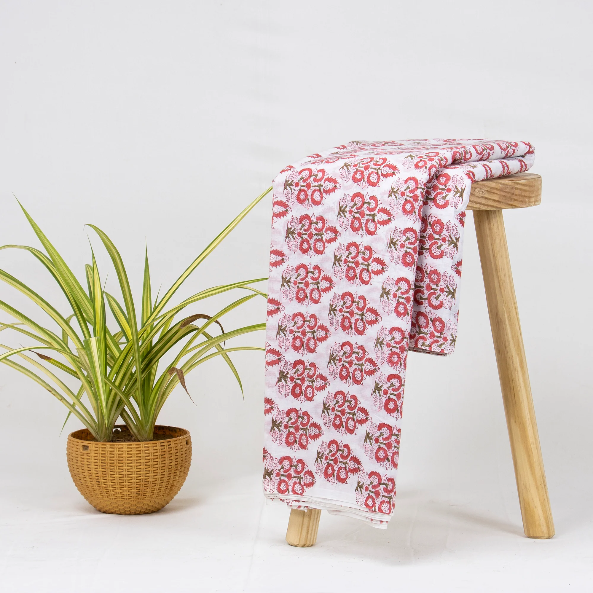 Eco Friendly Indian Hand Block Floral Printed Soft Cotton Fabric - Image 4