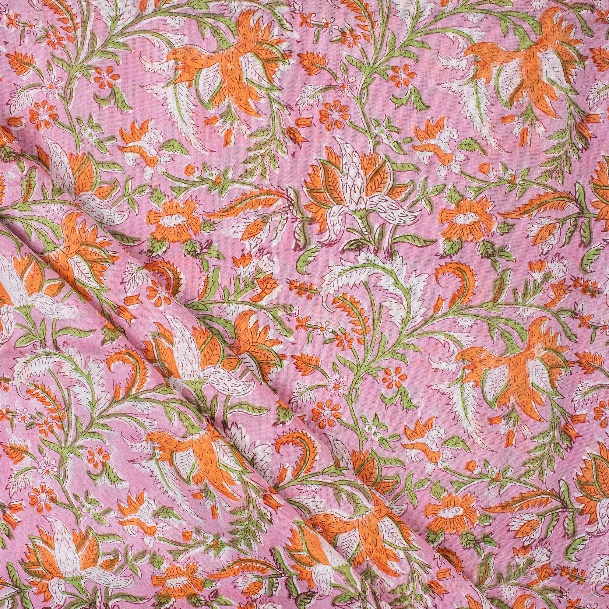 Floral Block Printed Fabric India