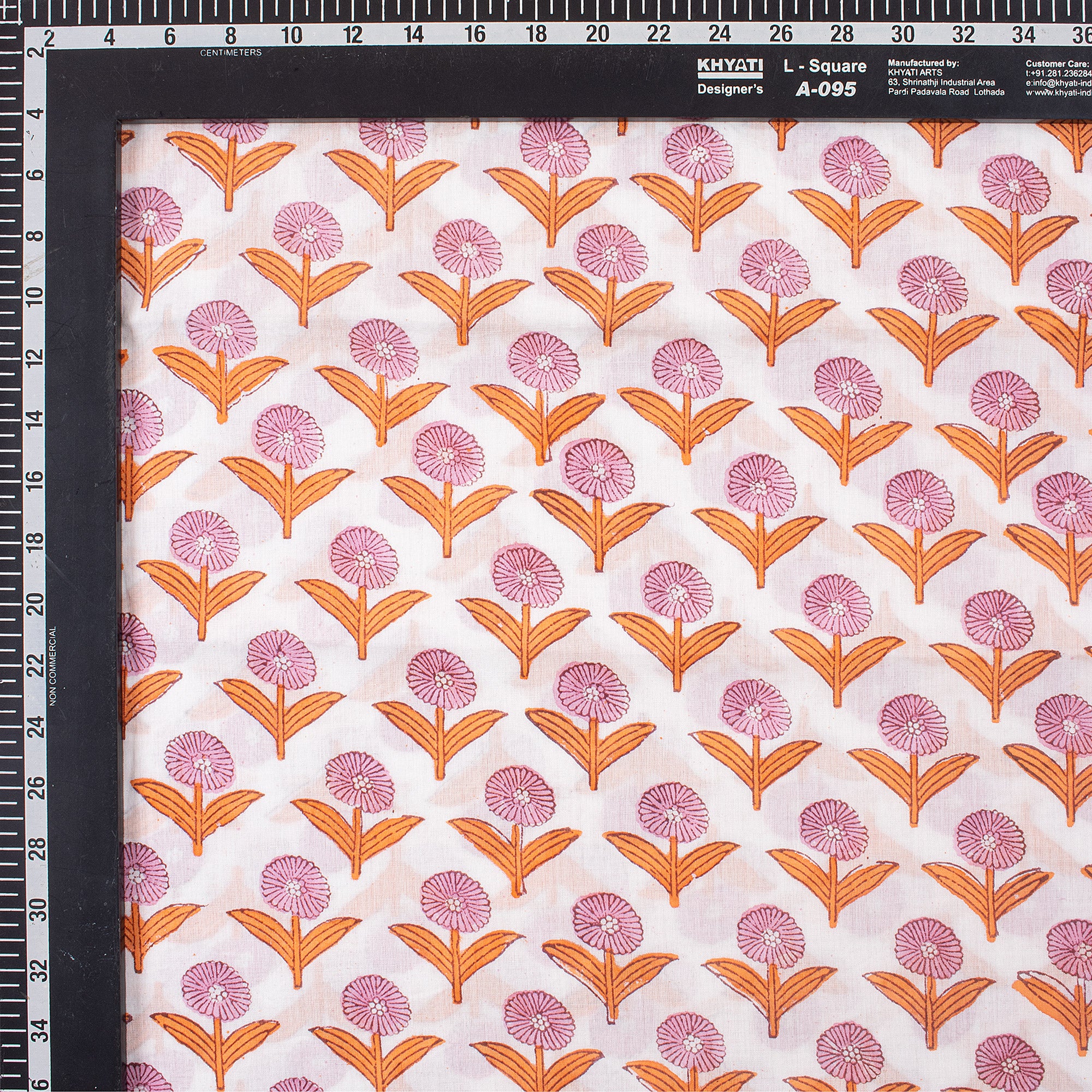 Soft Floral Hand Block Printed Fabric by Yard - Image 5