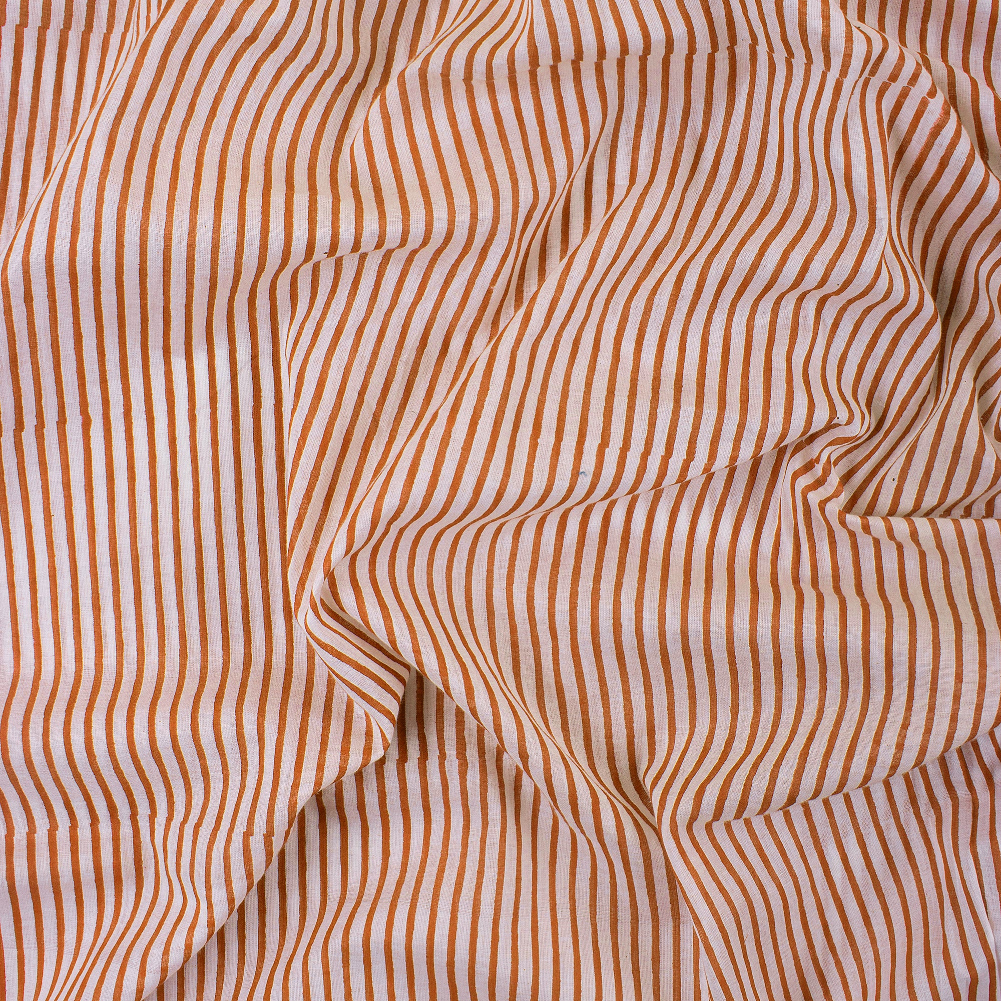 Striped Hand Block Print Pure Cotton Fabric - Image 3