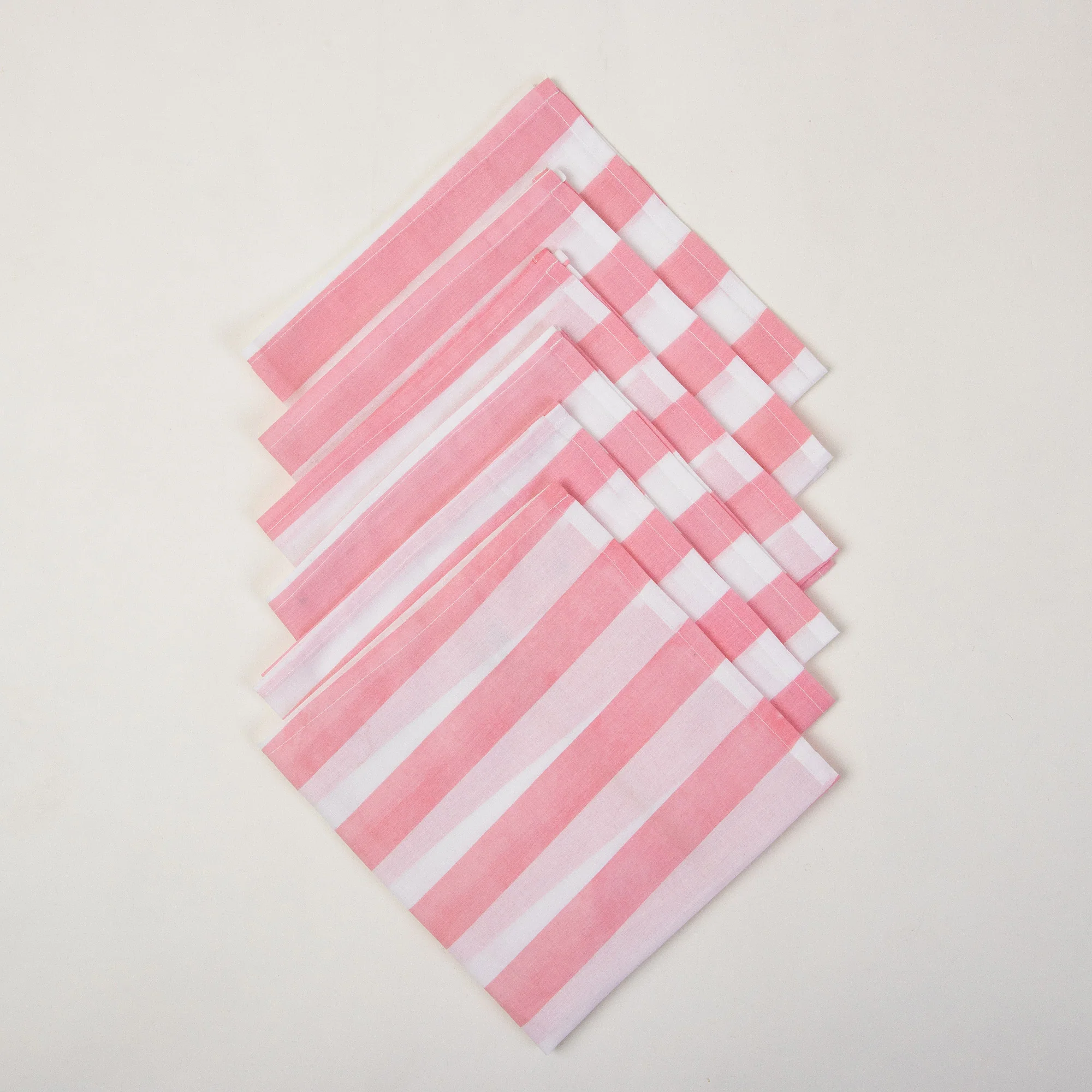Striped Hand Block Printed Dinner Napkin Cloth