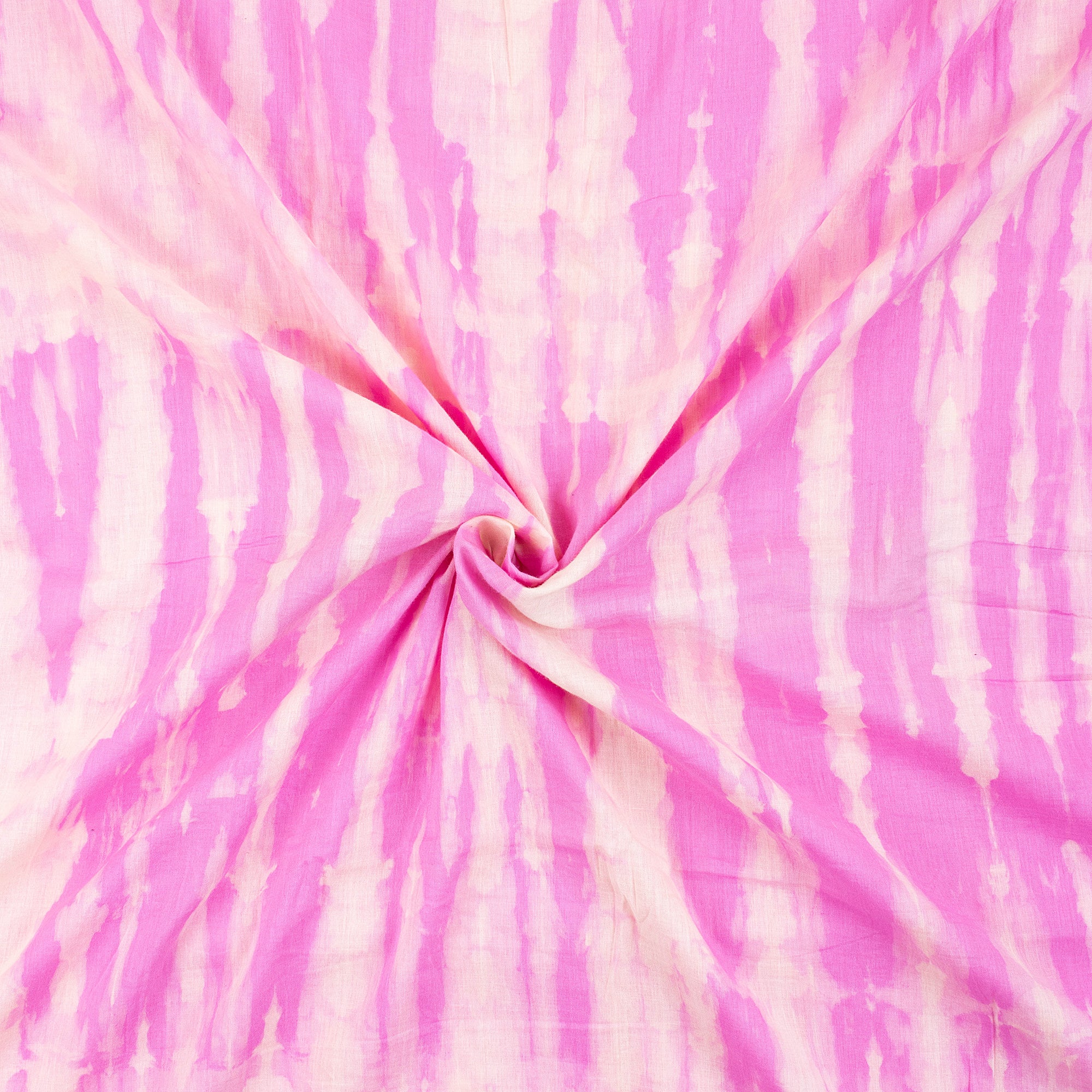 Pink Striped Light Weighted Tie Dye Shibori Fabric - Image 4