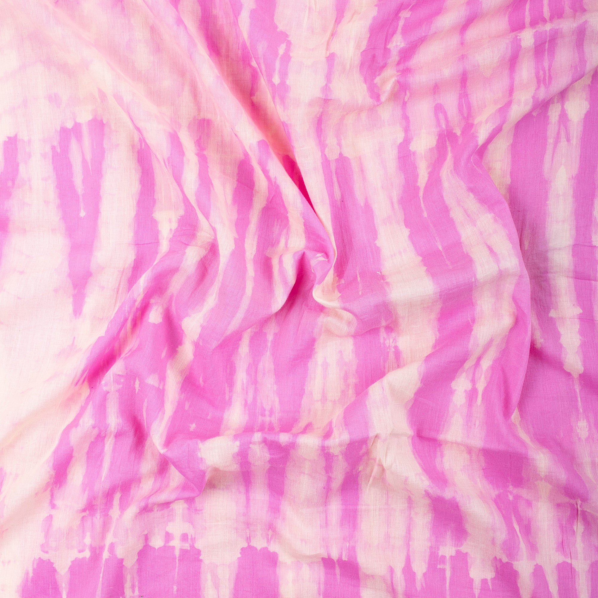 Pink Striped Light Weighted Tie Dye Shibori Fabric - Image 5