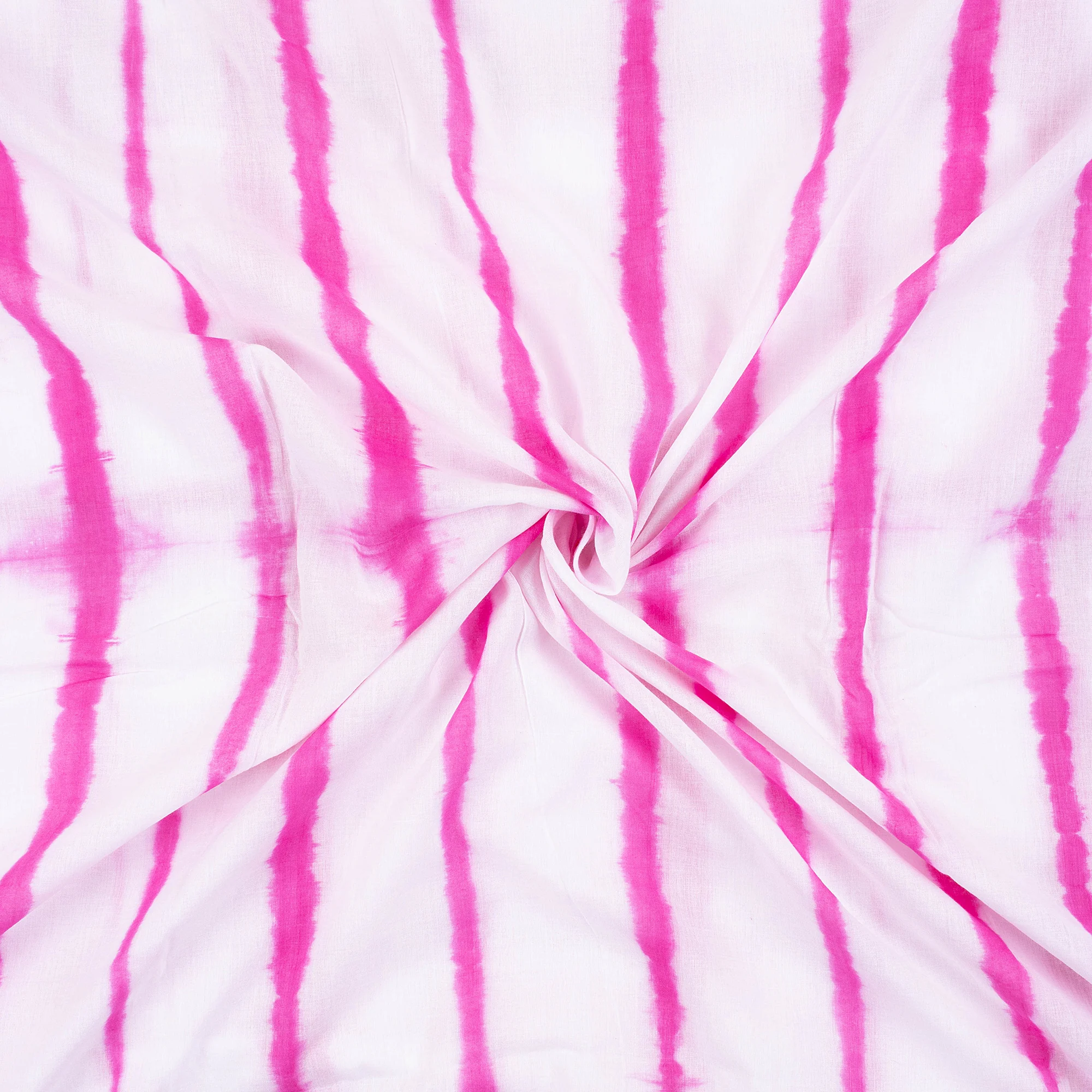 Pink Striped Natural Hand Dyed Pure Cotton Tie Dye Fabric for Kurta - Image 2