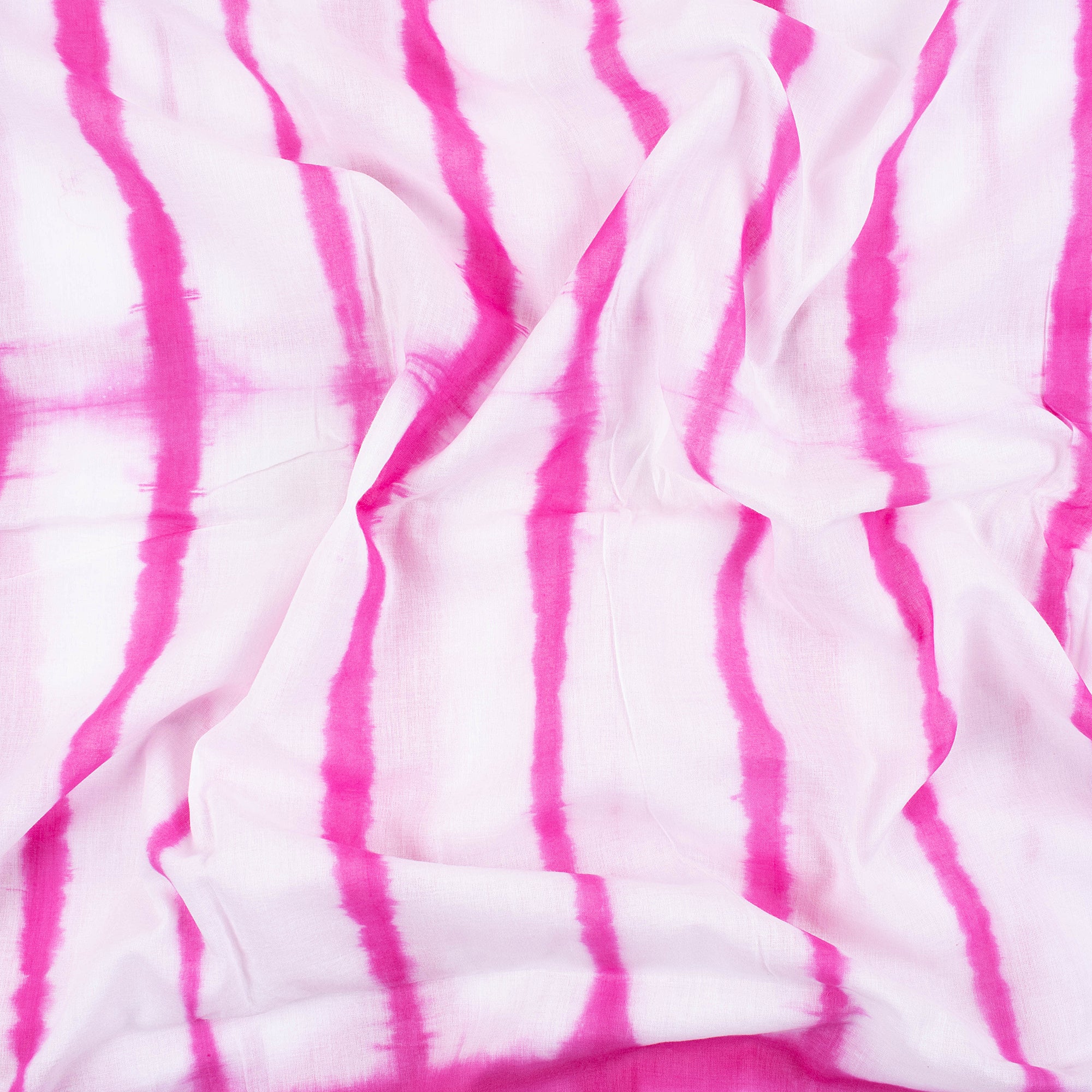 Pink Striped Natural Hand Dyed Pure Cotton Tie Dye Fabric for Kurta - Image 3